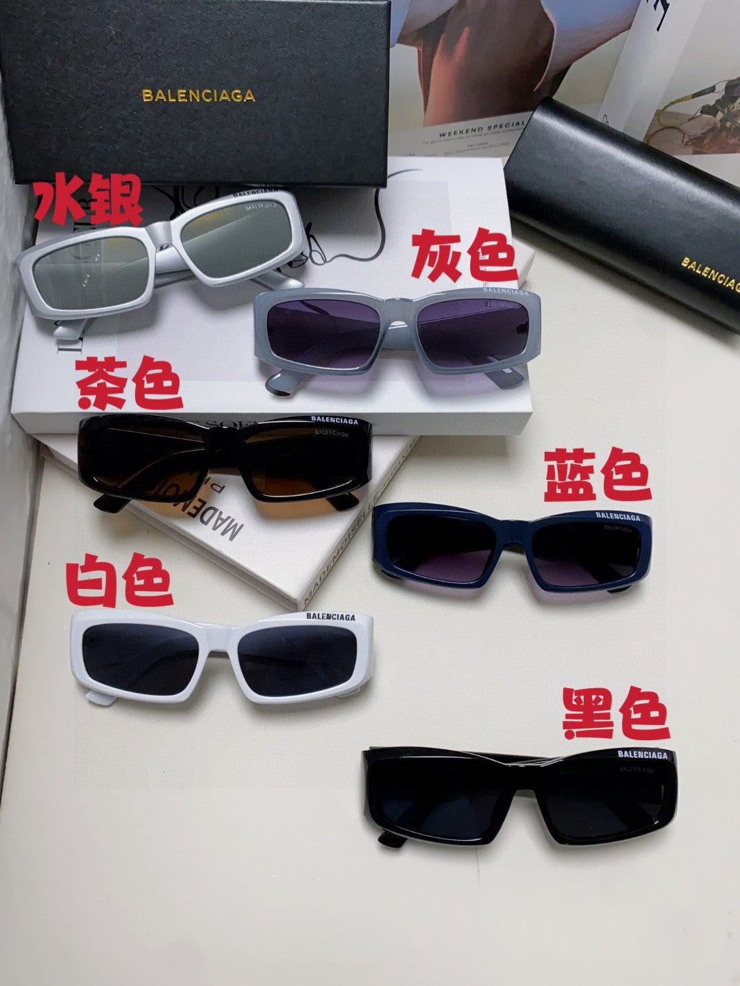 Balenciaga Square Gold Lens Sunglasses for Men & Women - detail image 9