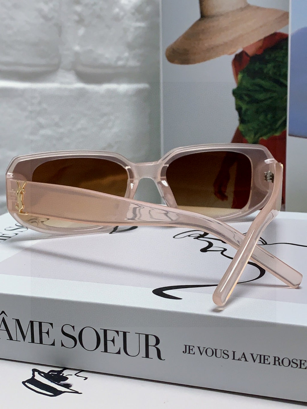 Saint Laurent Blue-Light Cat-Eye Brown Lens Sunglasses for Men & Wome - 415552