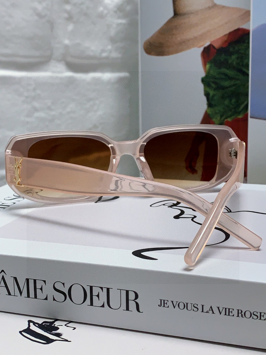 Saint Laurent Blue-Light Cat-Eye Brown Lens Sunglasses for Men & Wome - 415552