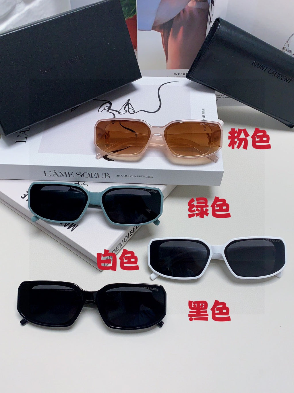 Saint Laurent Blue-Light Cat-Eye Brown Lens Sunglasses for Men & Wome - 415552 - detail image 7