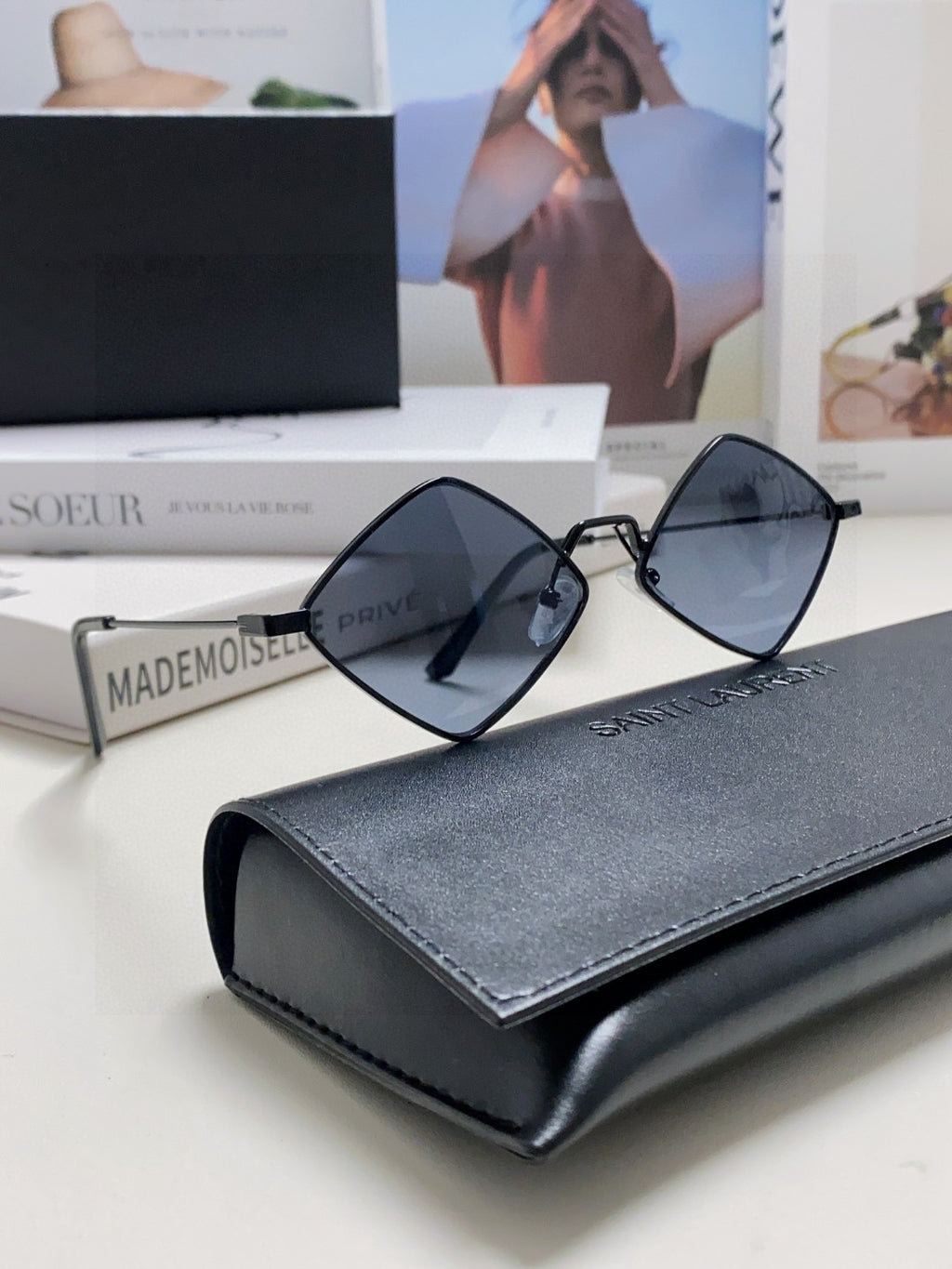 Saint Laurent Fashion Red Lens Sunglasses for Women - detail image 9