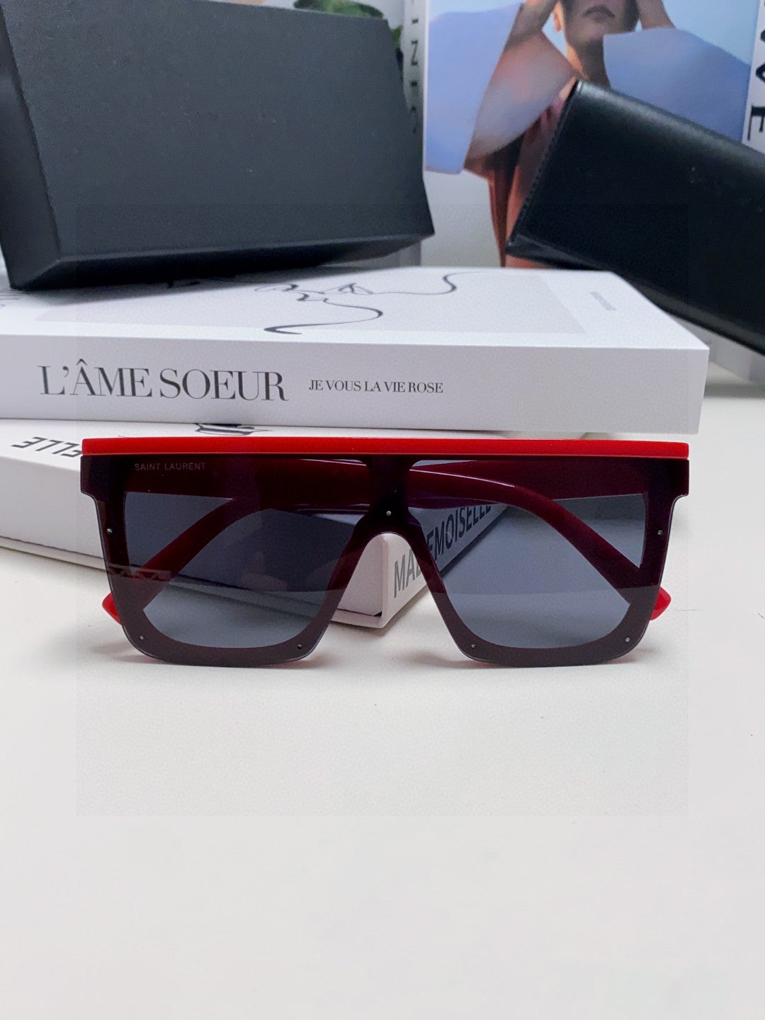 Saint Laurent Acetate Oversized Blue Lens Sunglasses for Men & Women - 415561 - detail image 5