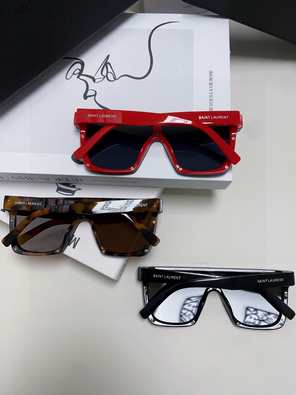 Saint Laurent Acetate Oversized Blue Lens Sunglasses for Men & Women - 415561 - detail image 7