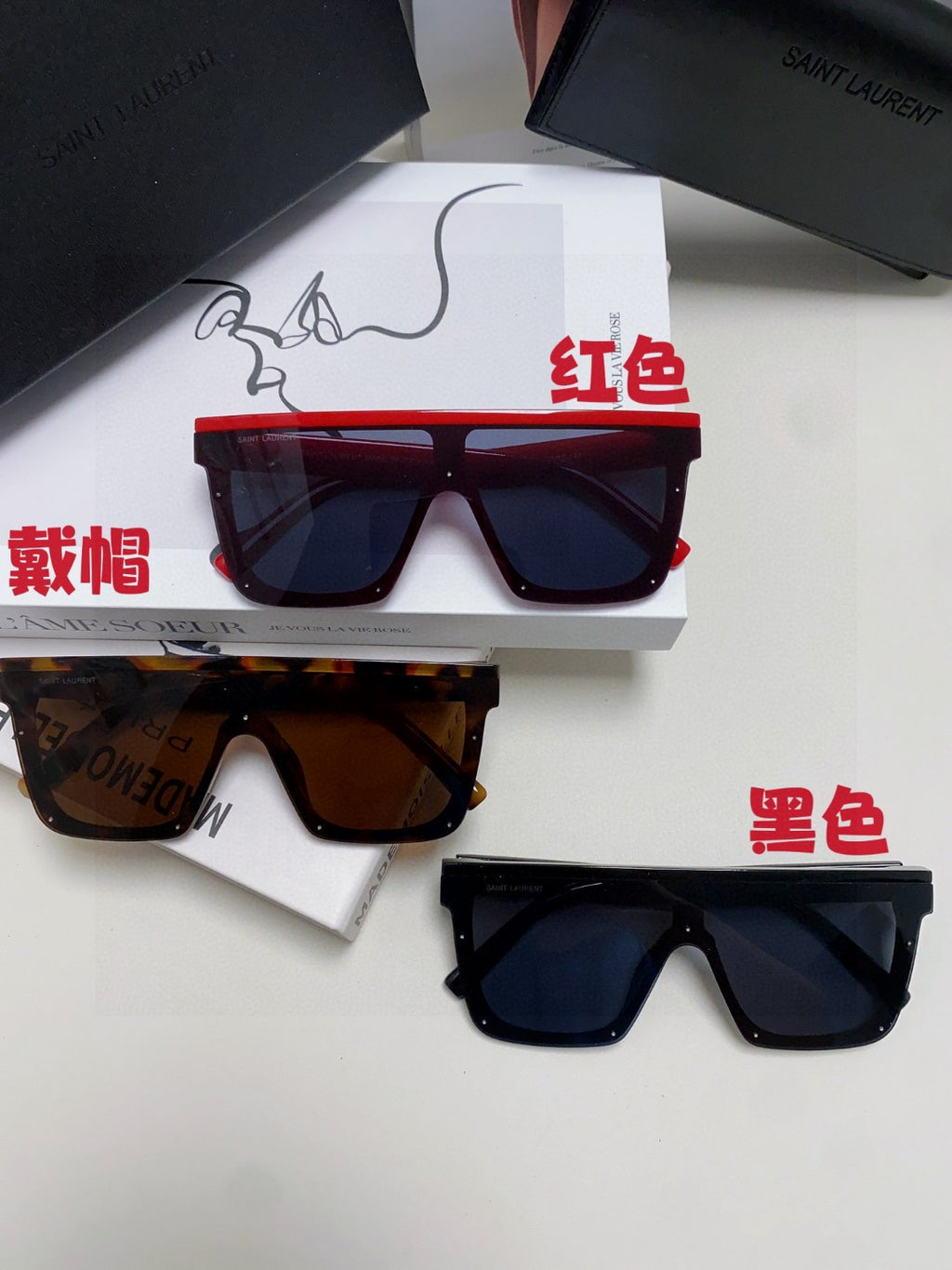 Saint Laurent Acetate Oversized Brown Lens Sunglasses for Men & Women - 415562 - detail image 8