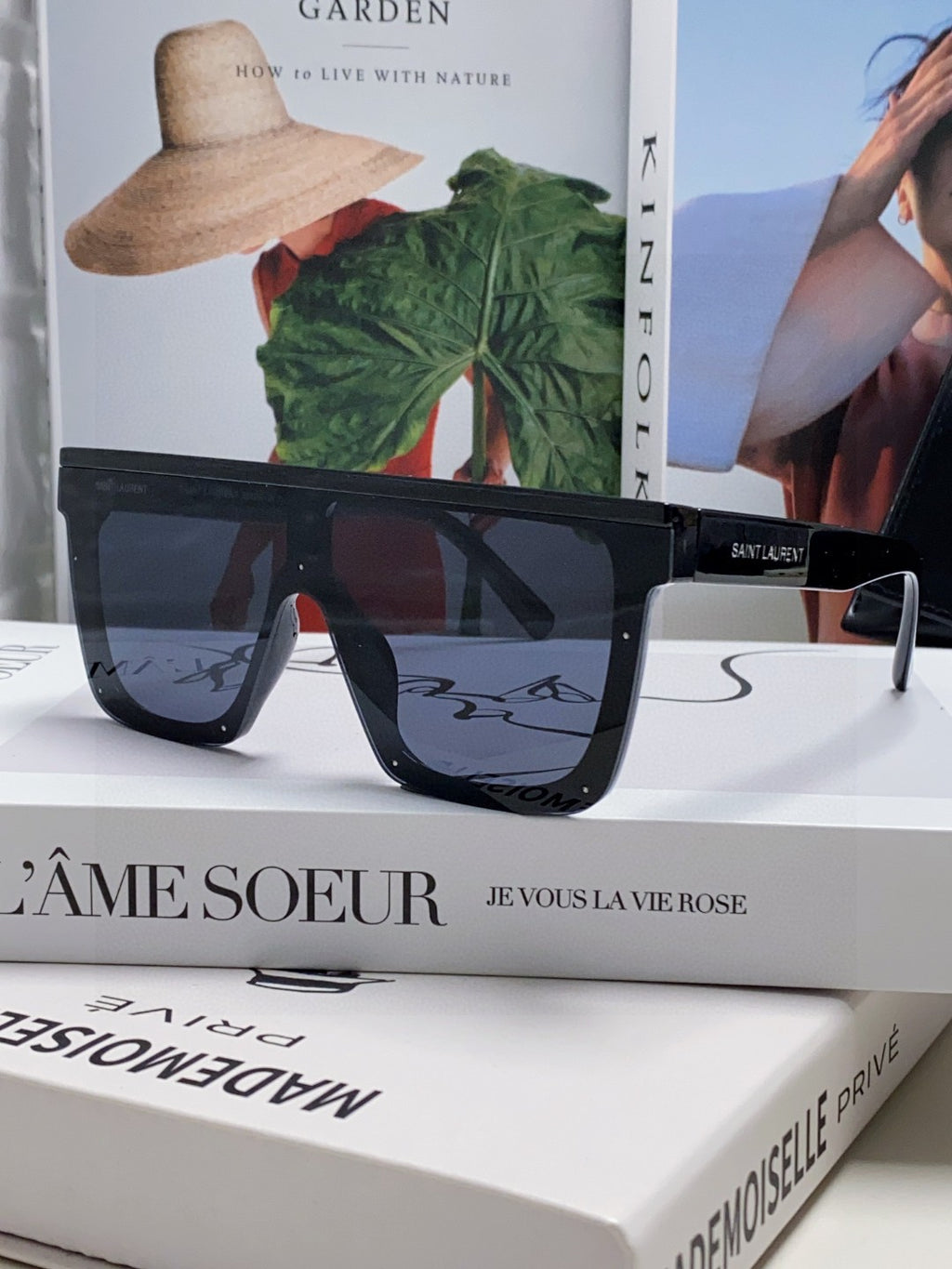 Saint Laurent Acetate Oversized Black Lens Sunglasses for Men & Women - detail image 2