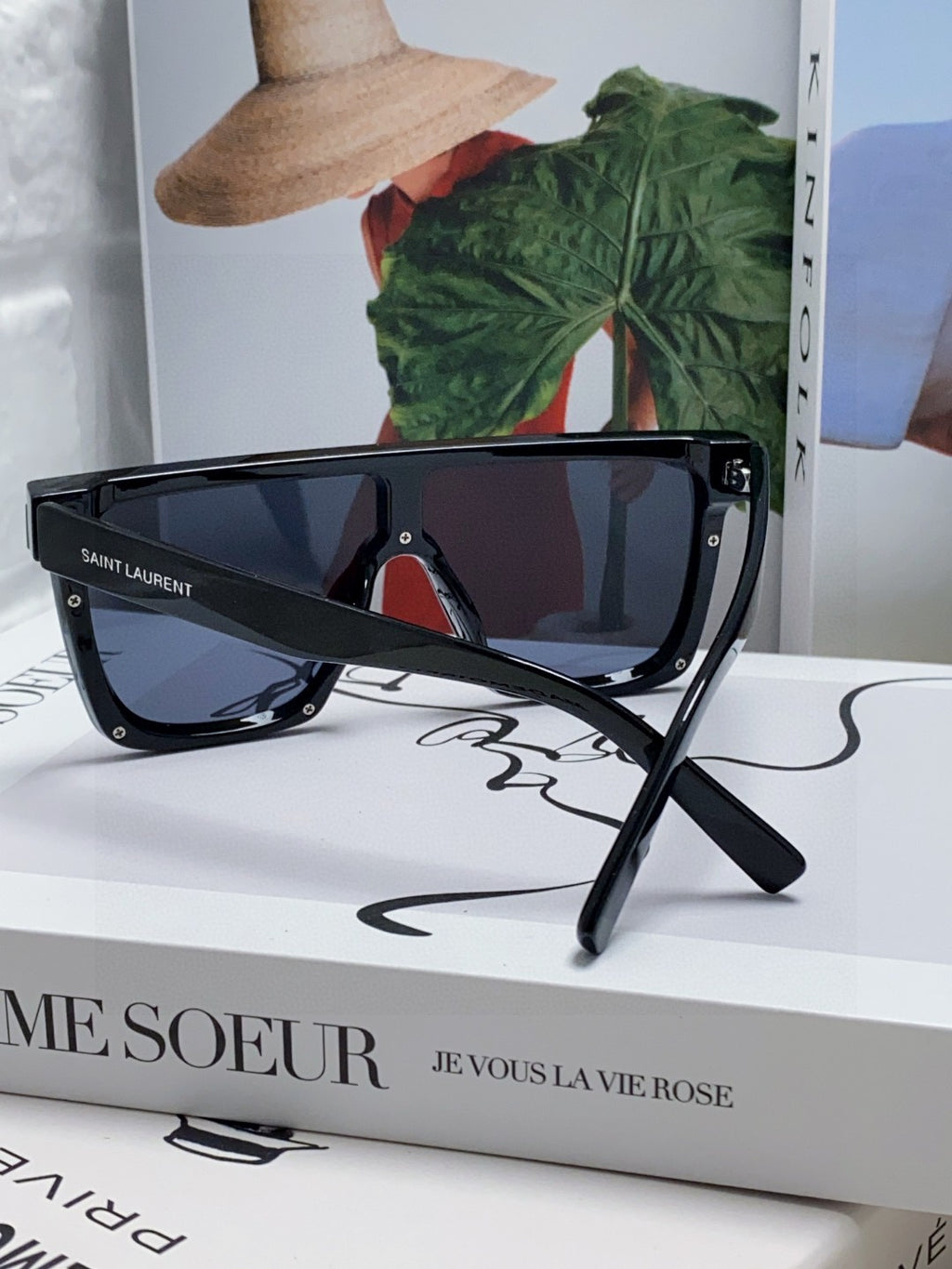 Saint Laurent Acetate Oversized Black Lens Sunglasses for Men & Women - detail image 4