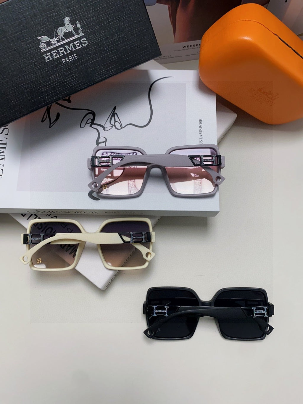 Hermès Square Gray Lens Sunglasses for Men & Women - 416511 - detail image 7