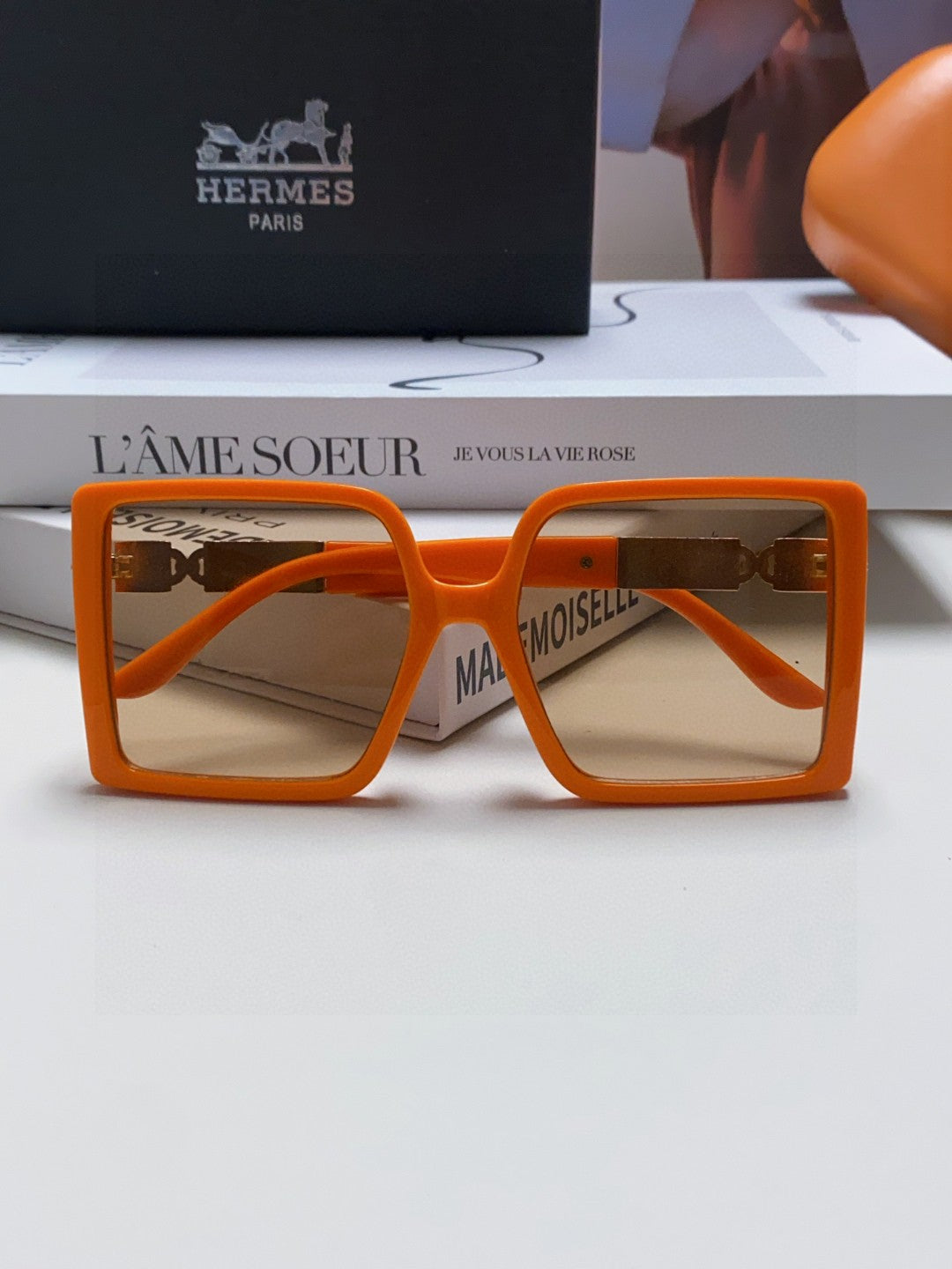 Hermès Square Brown Lens Sunglasses for Women - 416514 - detail image 6