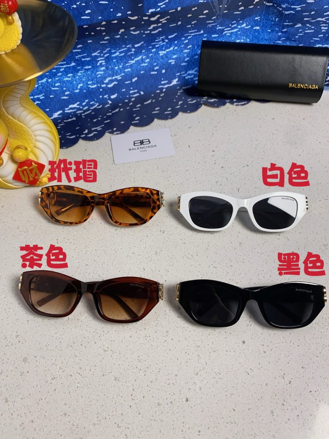 Balenciaga Metal Cat-Eye Silver Lens Sunglasses for Men & Women - detail image 12
