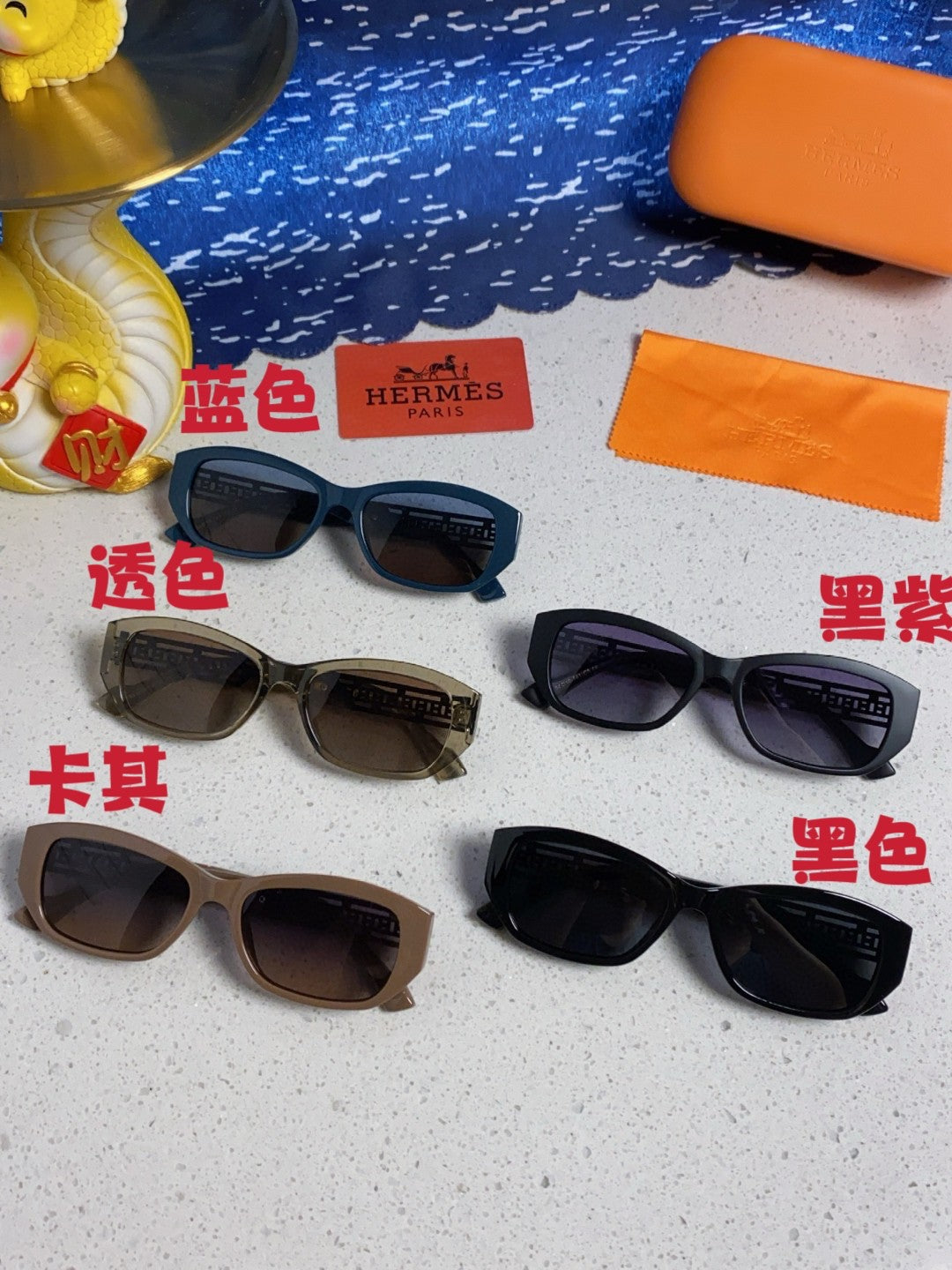 Hermès Polarized Cat-Eye Silver Lens Sunglasses for Men & Women - 466438 - detail image 11