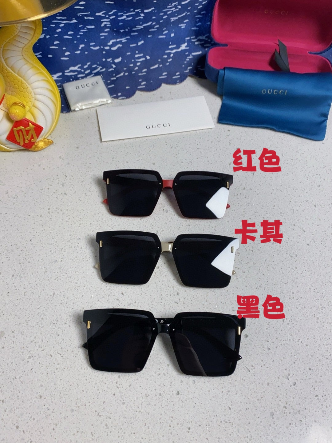 Gucci Polarized Square Silver Lens Sunglasses for Men & Women - 486445 - detail image 12
