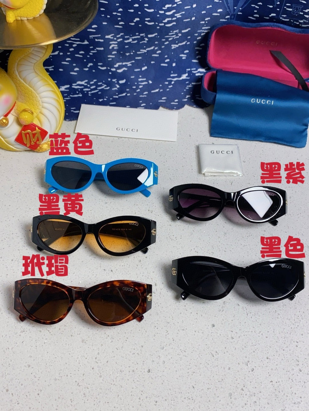 Gucci Cat-Eye Silver Lens Sunglasses for Men & Women - 132224 - detail image 12