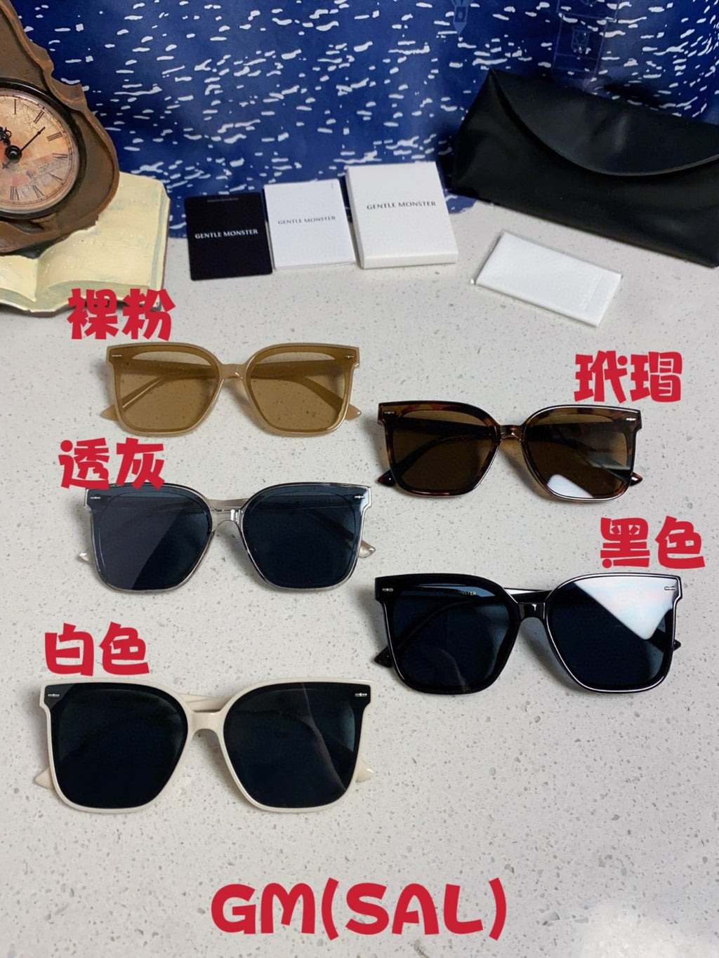 Gentle Monster SAL Acetate Square Blue Lens Sunglasses for Men & Women - detail image 12
