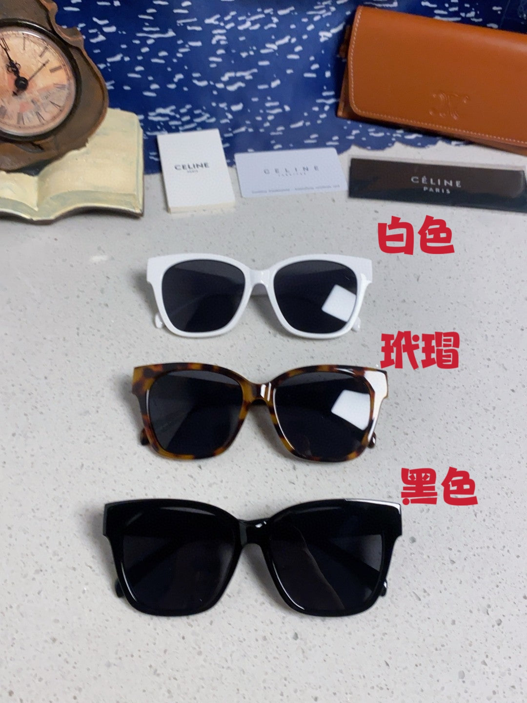 Celine Cat-Eye Black Lens Sunglasses for Men & Women - 382530 - detail image 11