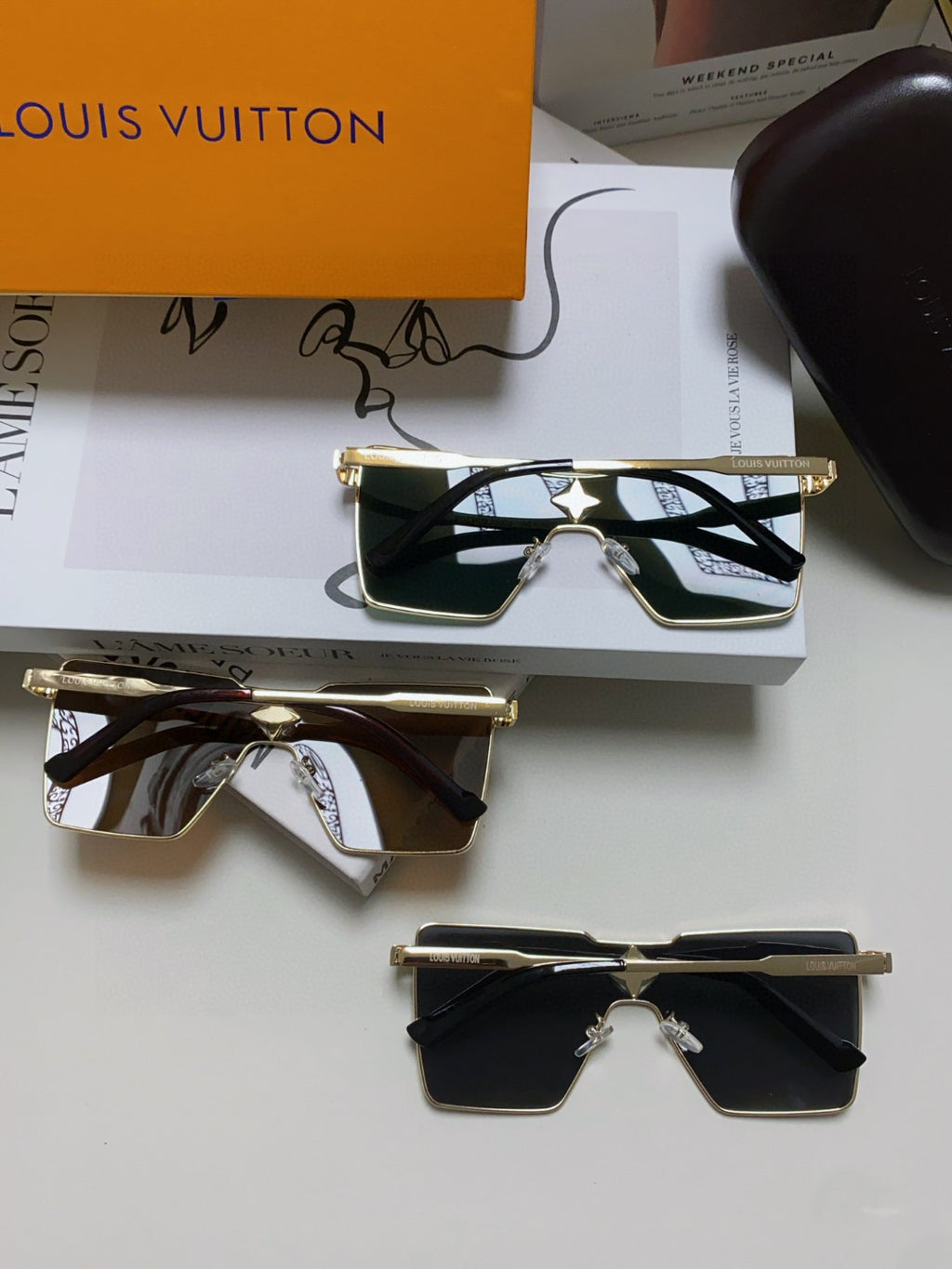 Louis Vuitton Z1700U Metal Fashion Brown Lens Sunglasses for Men & Women - detail image 8