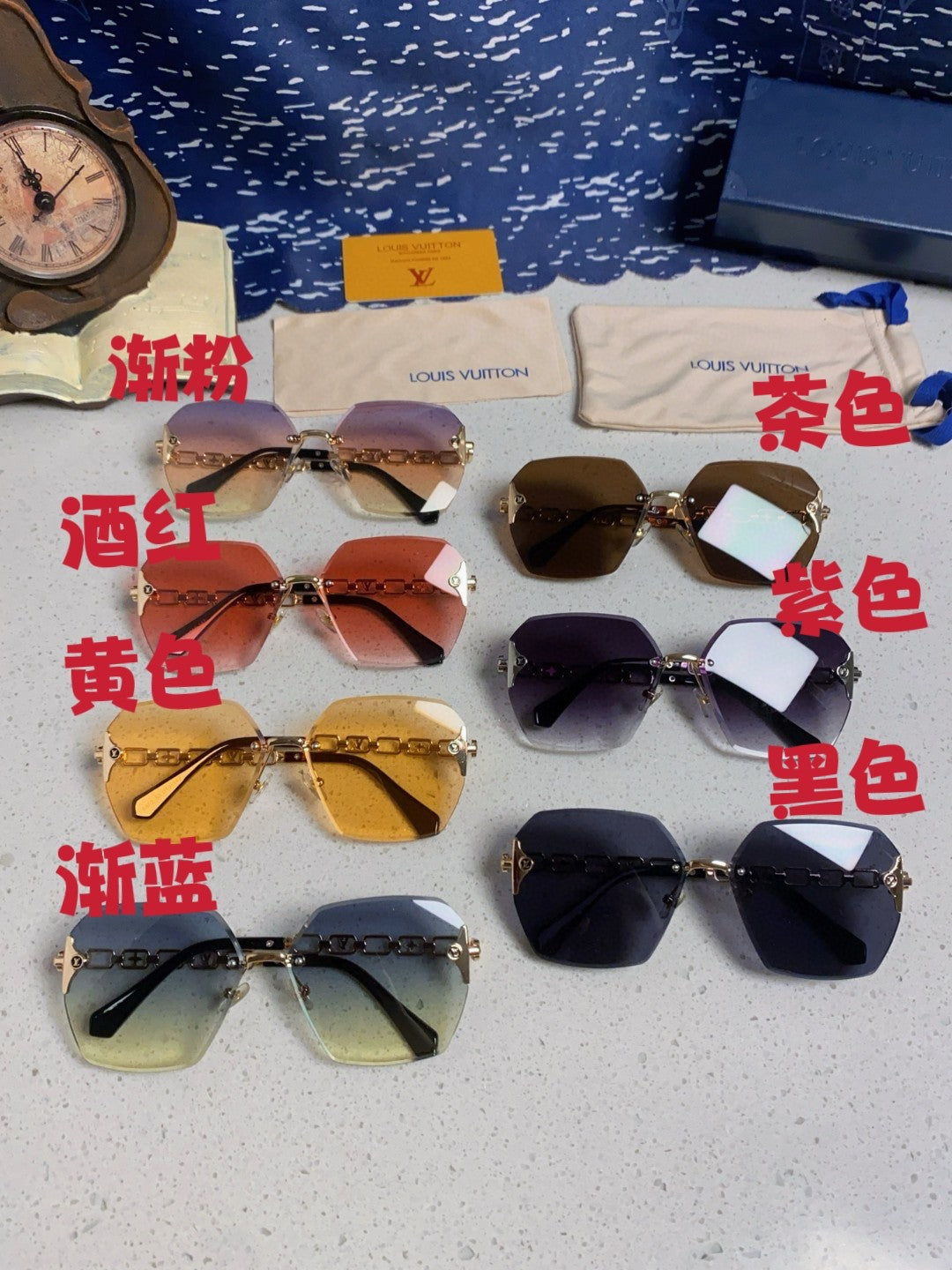 Louis Vuitton Oversized Gold Lens Sunglasses for Men & Women - detail image 11