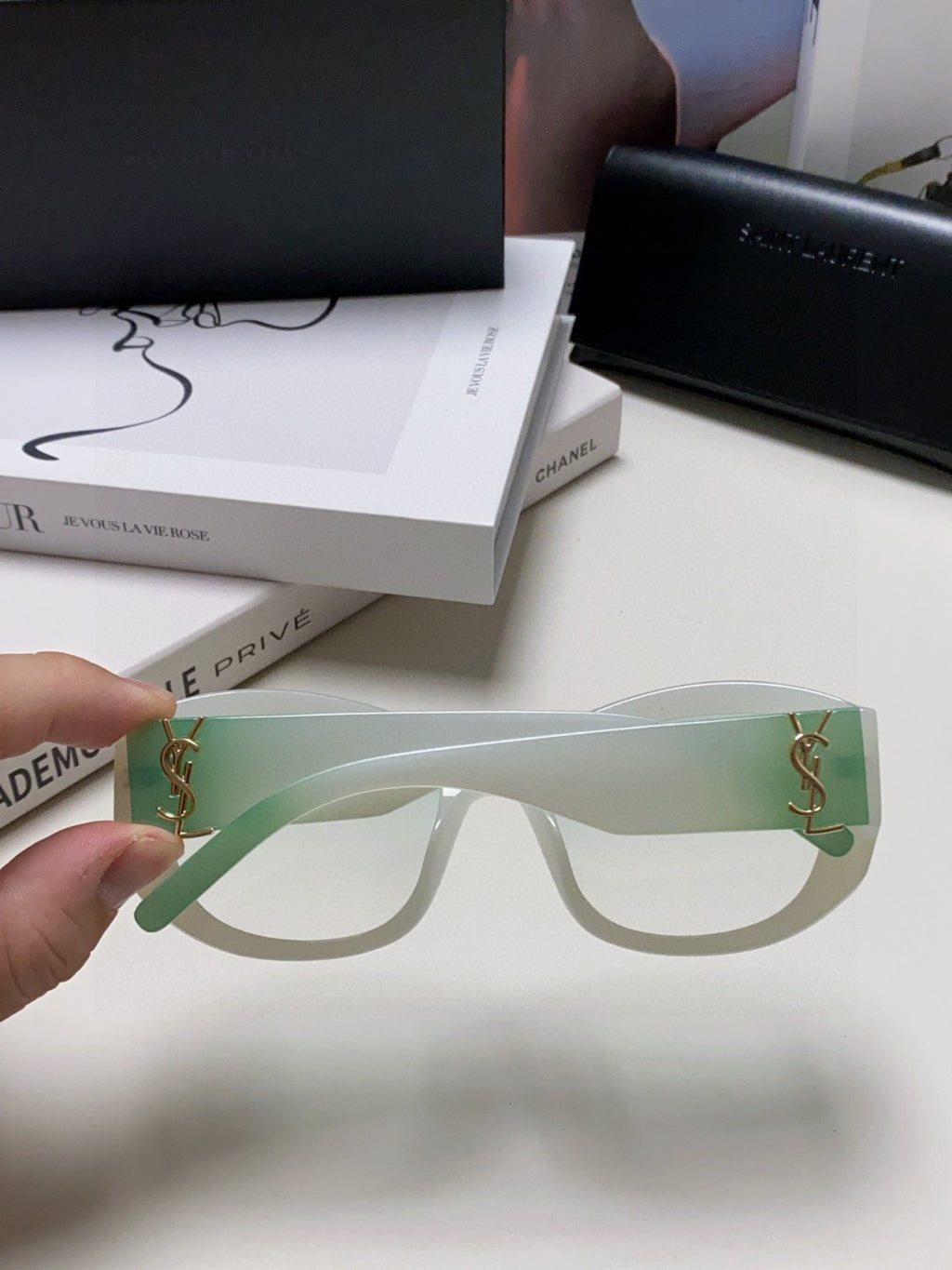 Saint Laurent Round Gray Lens Sunglasses for Women - detail image 4