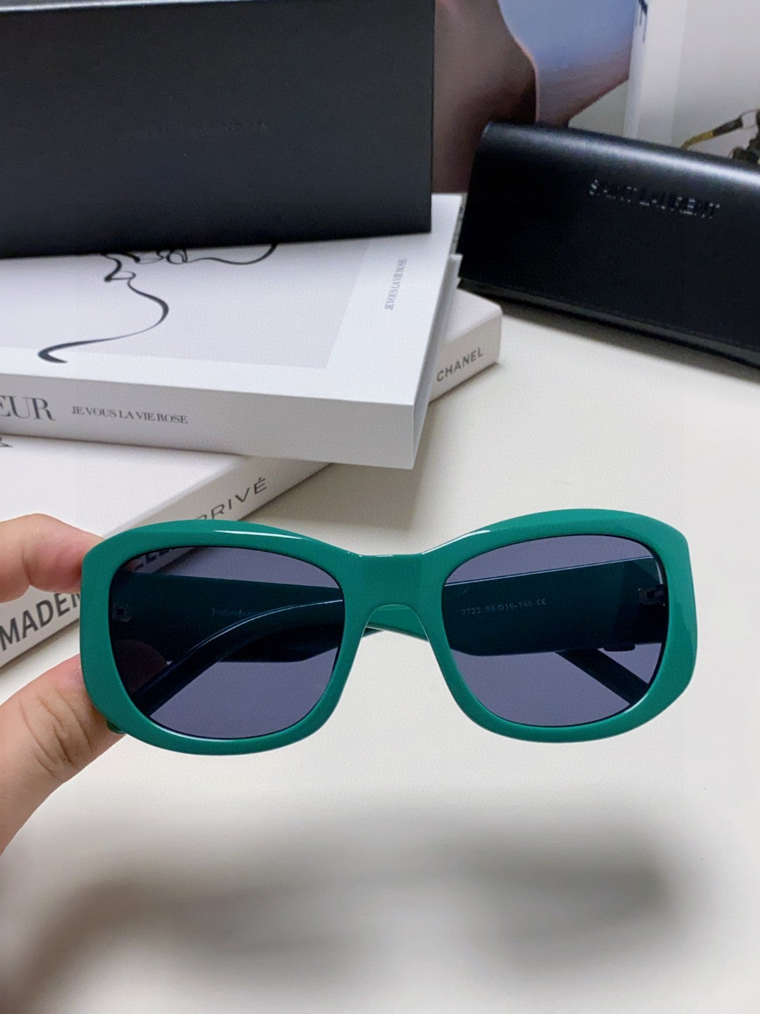 Saint Laurent Round Blue Lens Sunglasses for Women - detail image 3