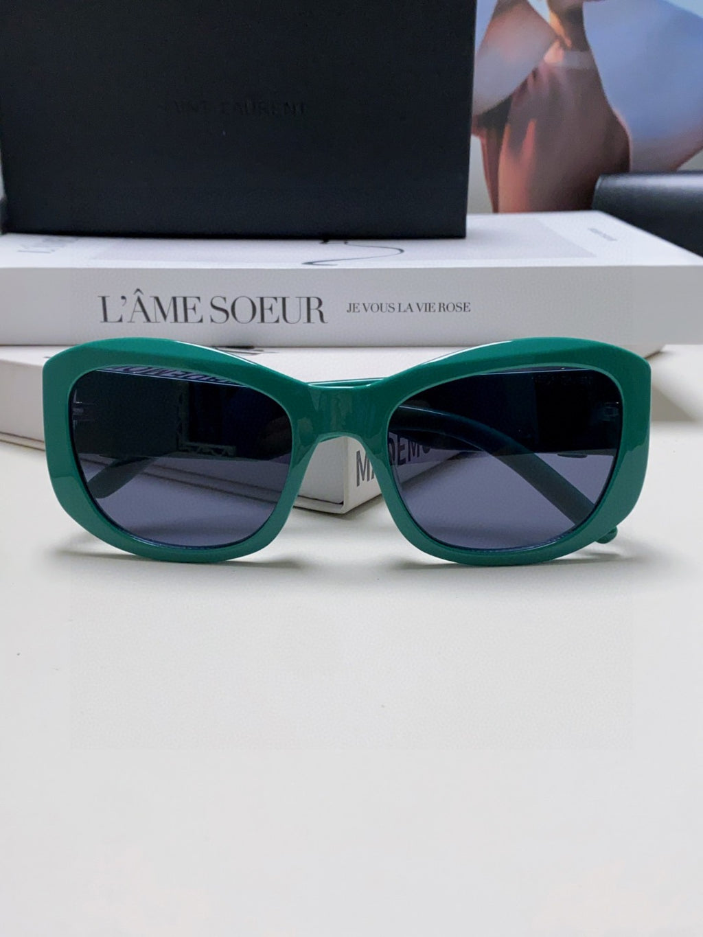 Saint Laurent Round Blue Lens Sunglasses for Women - detail image 6