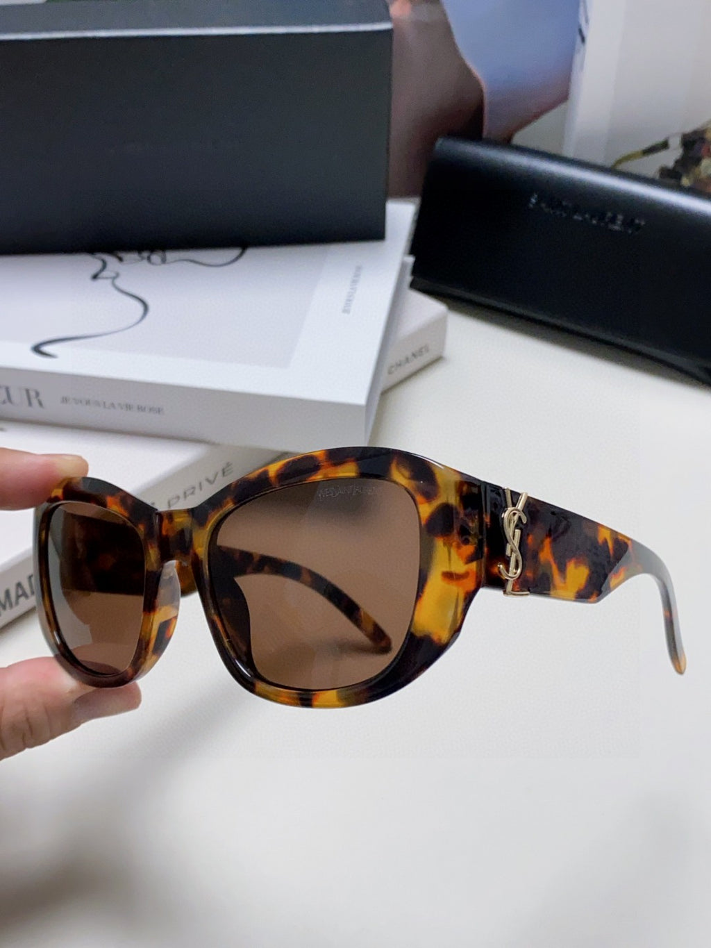 Saint Laurent Round Black Lens Sunglasses for Women - detail image 5