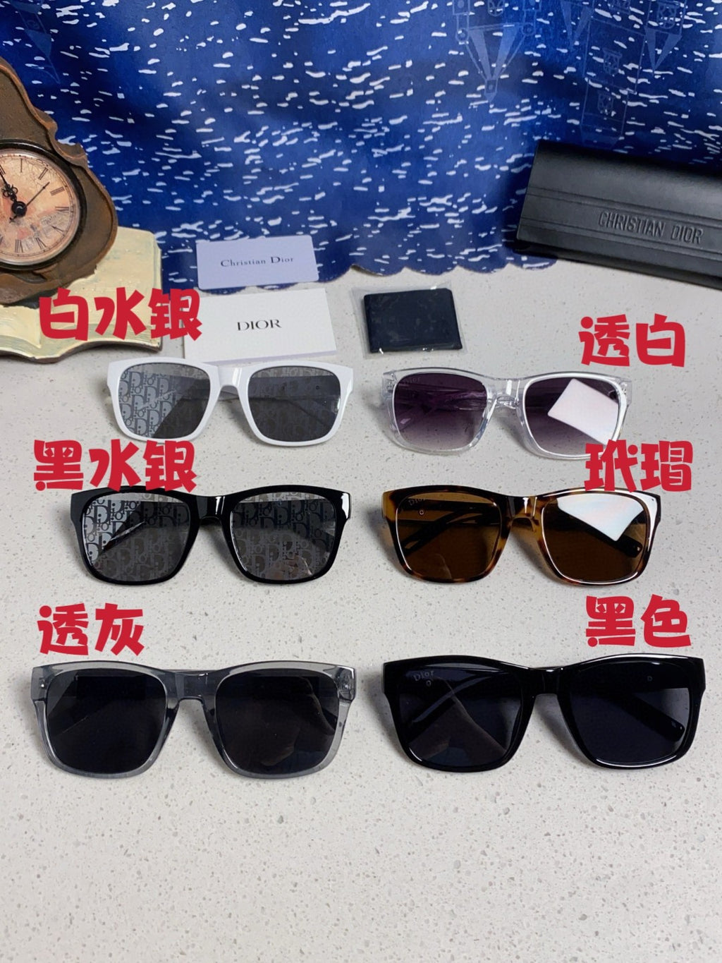 Dior Acetate Square Brown Lens Sunglasses for Men & Women - detail image 12