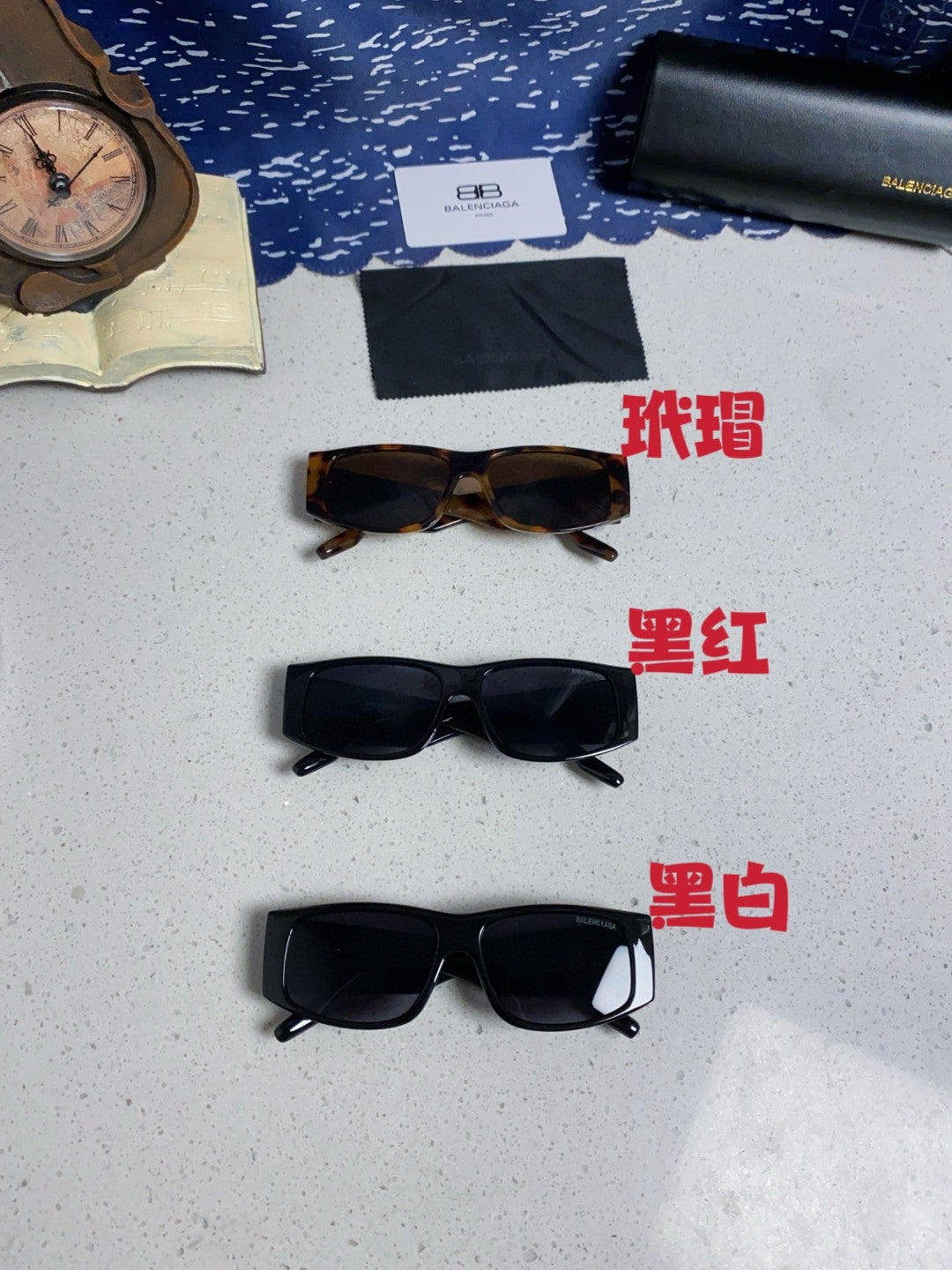 Balenciaga Square Blue Lens Sunglasses for Men & Women - 372346 - detail image 12