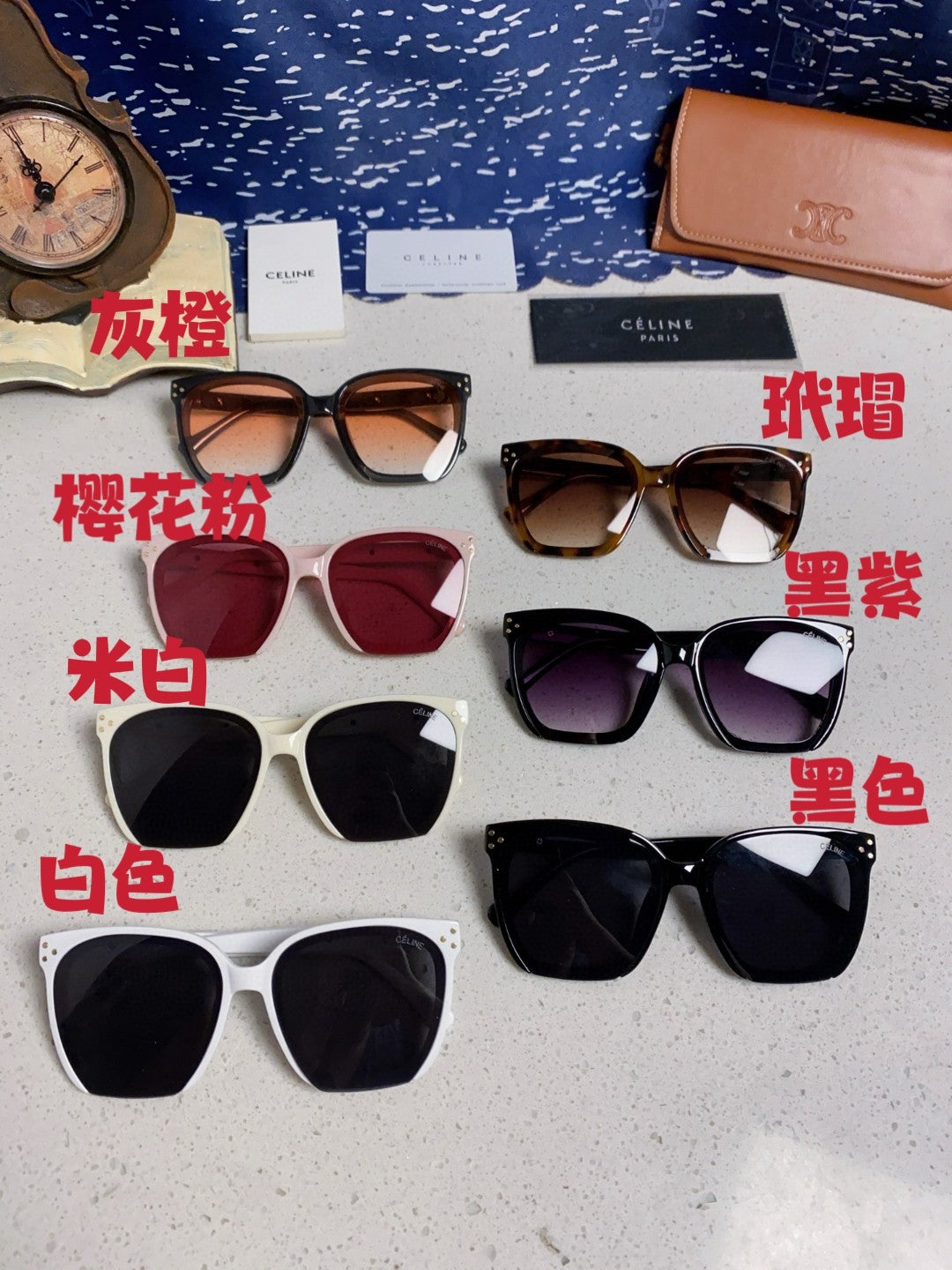 Celine Square Black Lens Sunglasses for Men & Women - 372021 - detail image 12