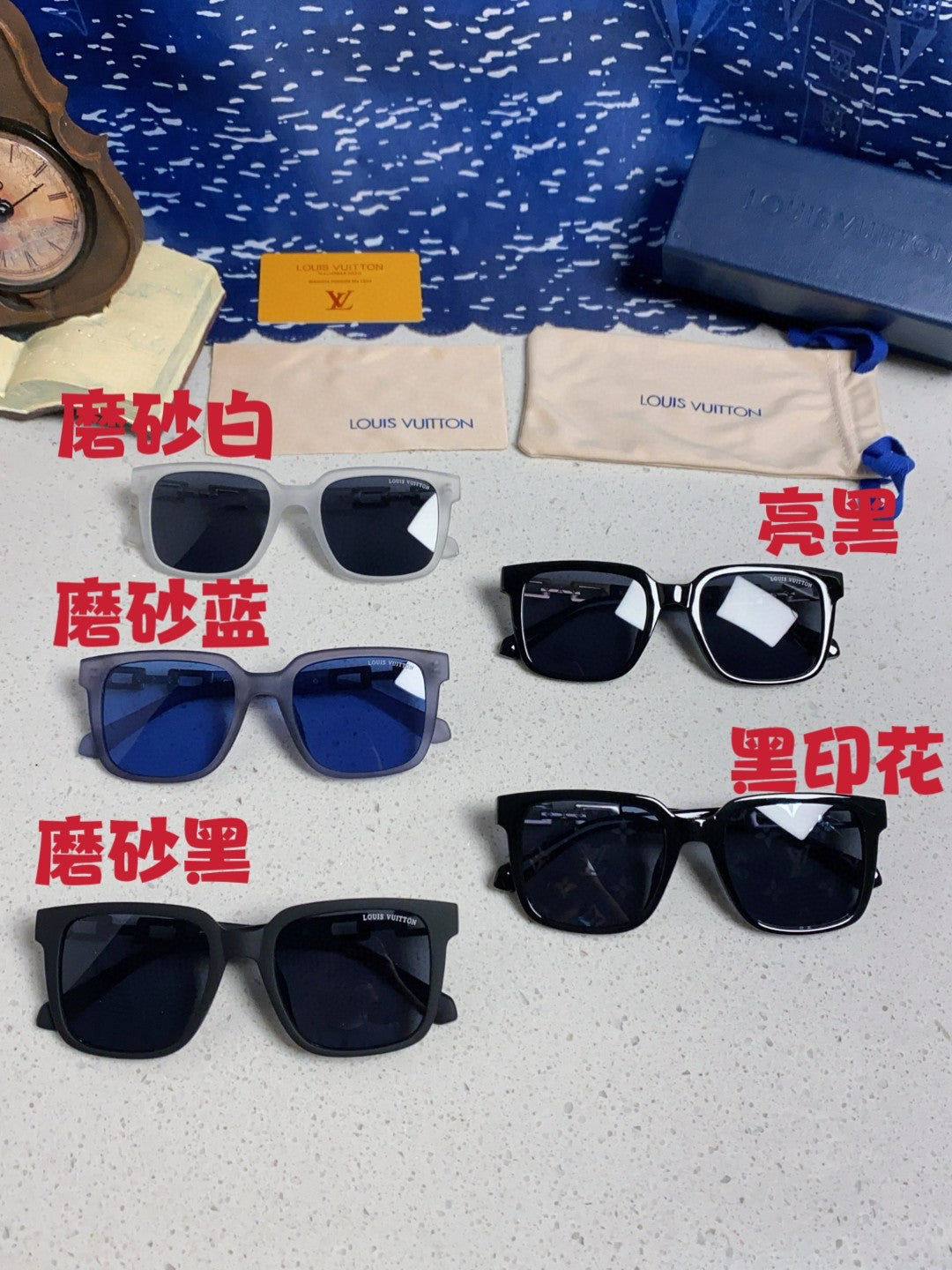 Louis Vuitton Square Blue Lens Sunglasses for Men & Women - 448541 - detail image 12