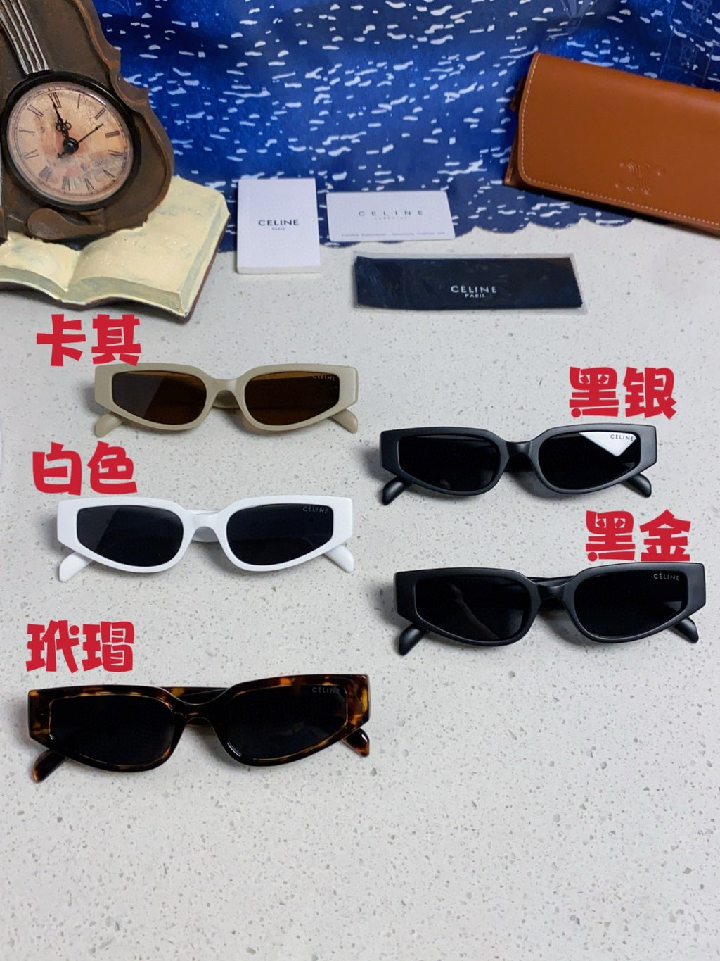 Celine Cat-Eye Blue Lens Sunglasses for Men & Women - detail image 12