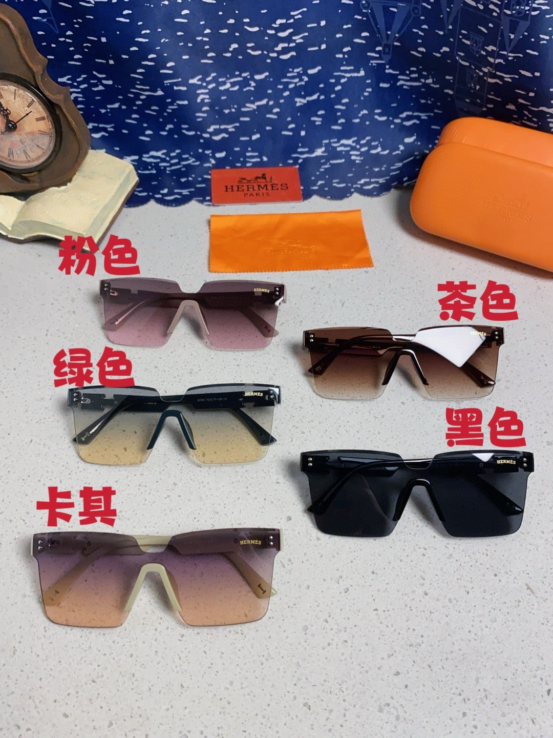 Hermès Lightweight Rimless Silver Lens Sunglasses for Women - detail image 11