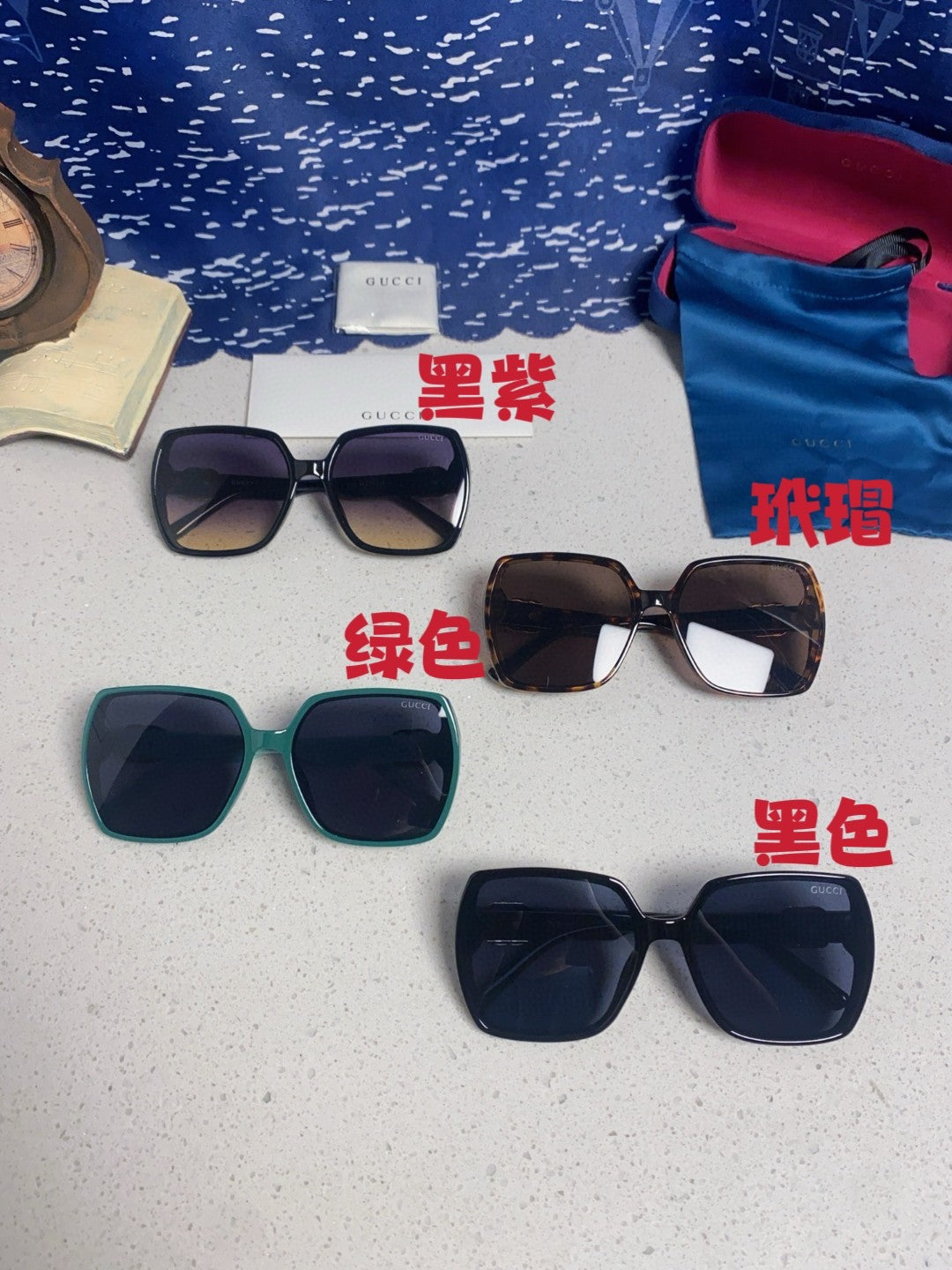 Gucci Fashion Blue Lens Sunglasses for Women - 493287 - detail image 12