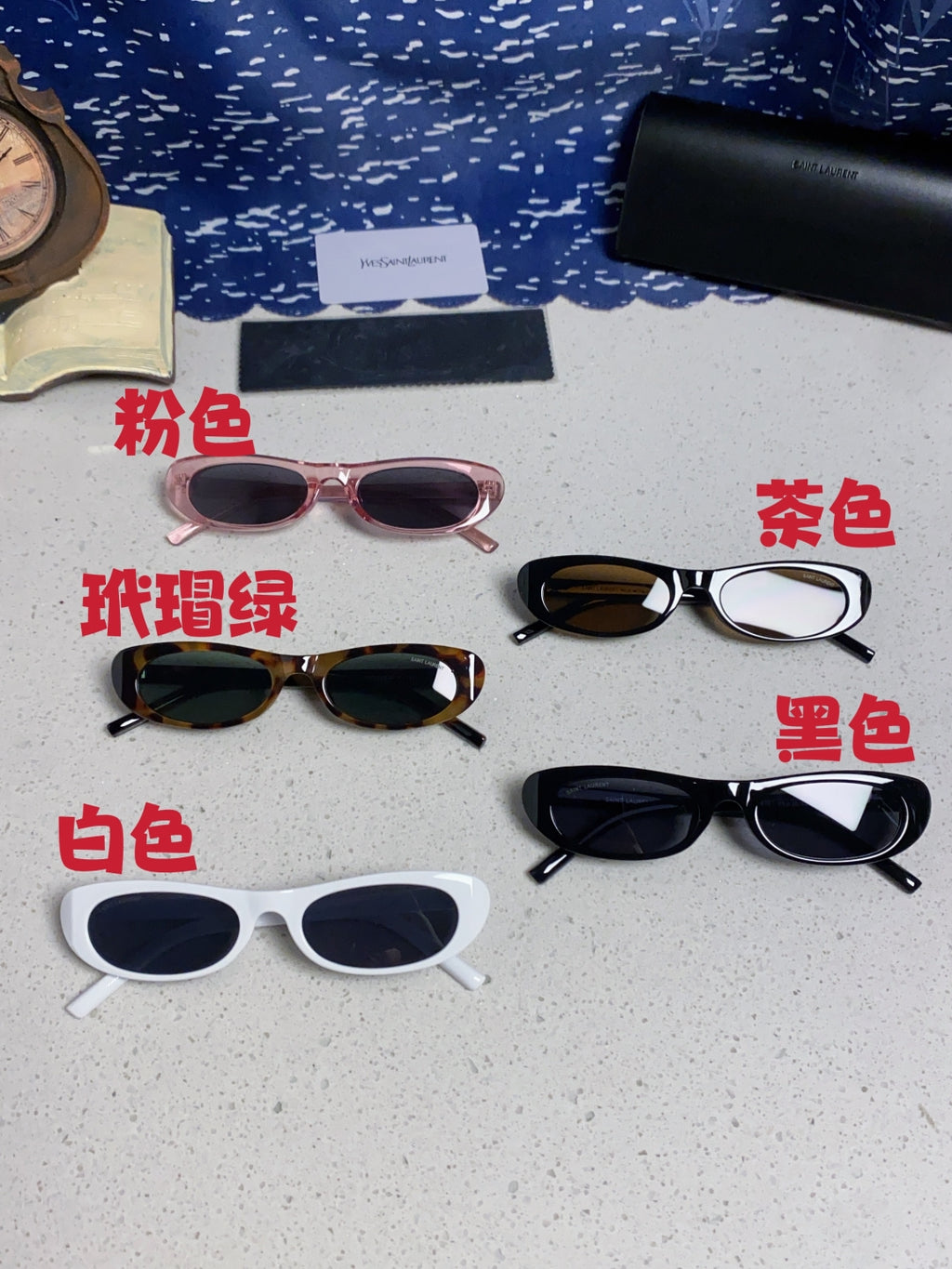 Saint Laurent SL557 Oval Red Lens Sunglasses for Men & Women - detail image 13