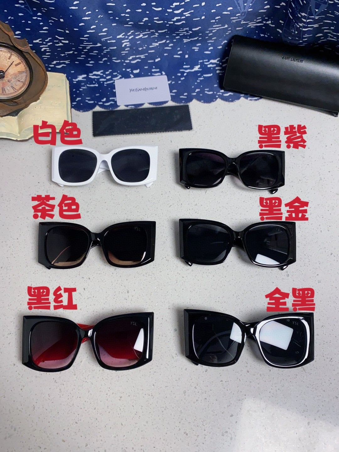 Saint Laurent Oversized Black Lens Sunglasses for Women - detail image 12