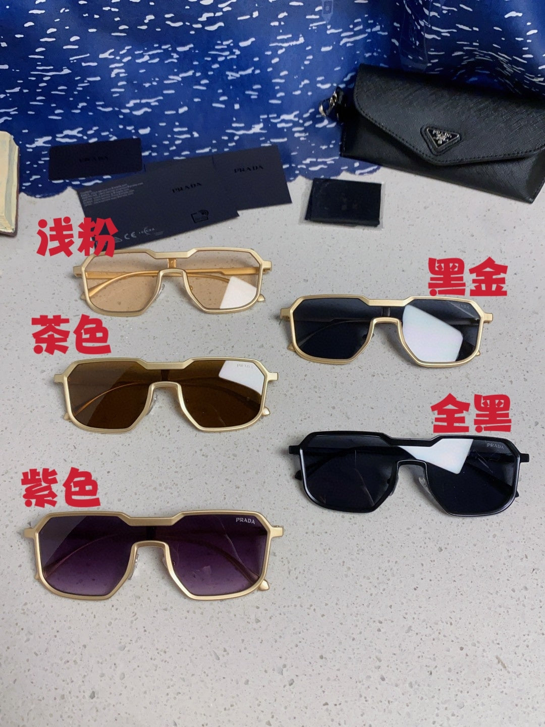 Prada Metal Fashion Purple Lens Sunglasses for Men - detail image 12