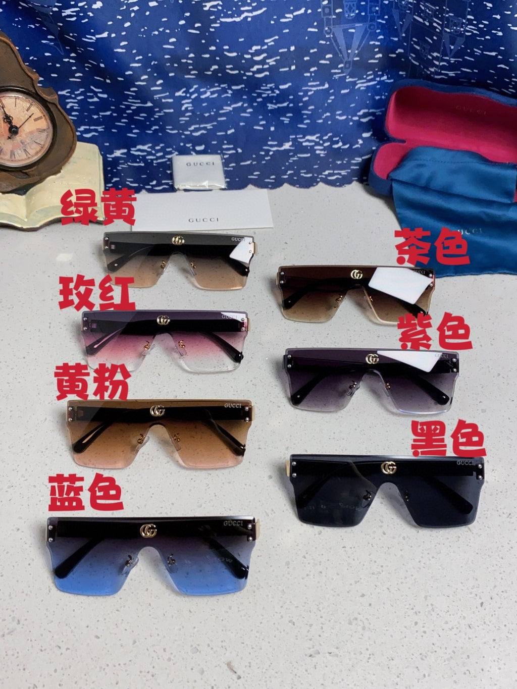 Gucci Square Brown Lens Sunglasses for Women - detail image 12