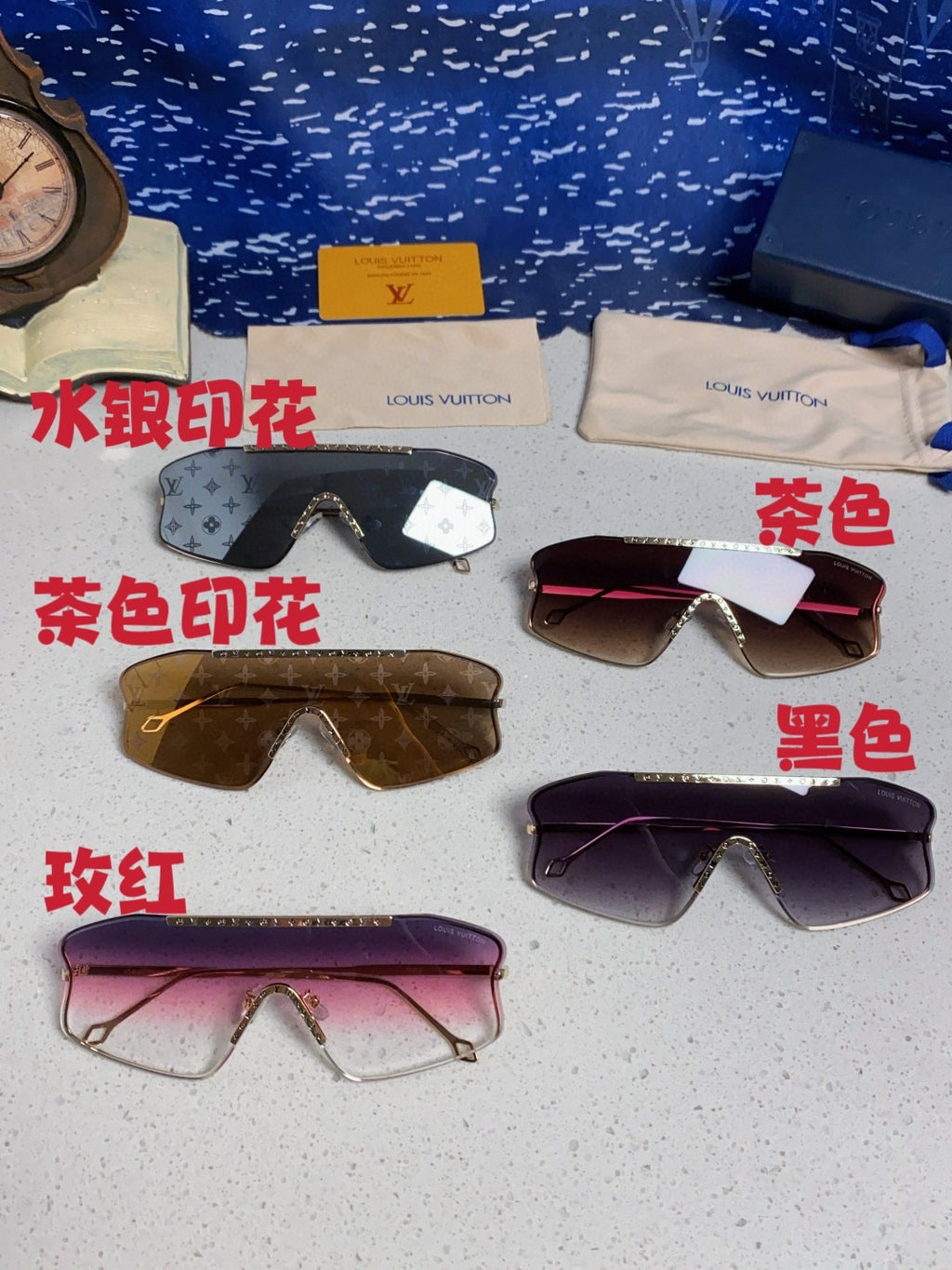 Louis Vuitton Lightweight Rimless Red Lens Sunglasses for Men & Women - detail image 11