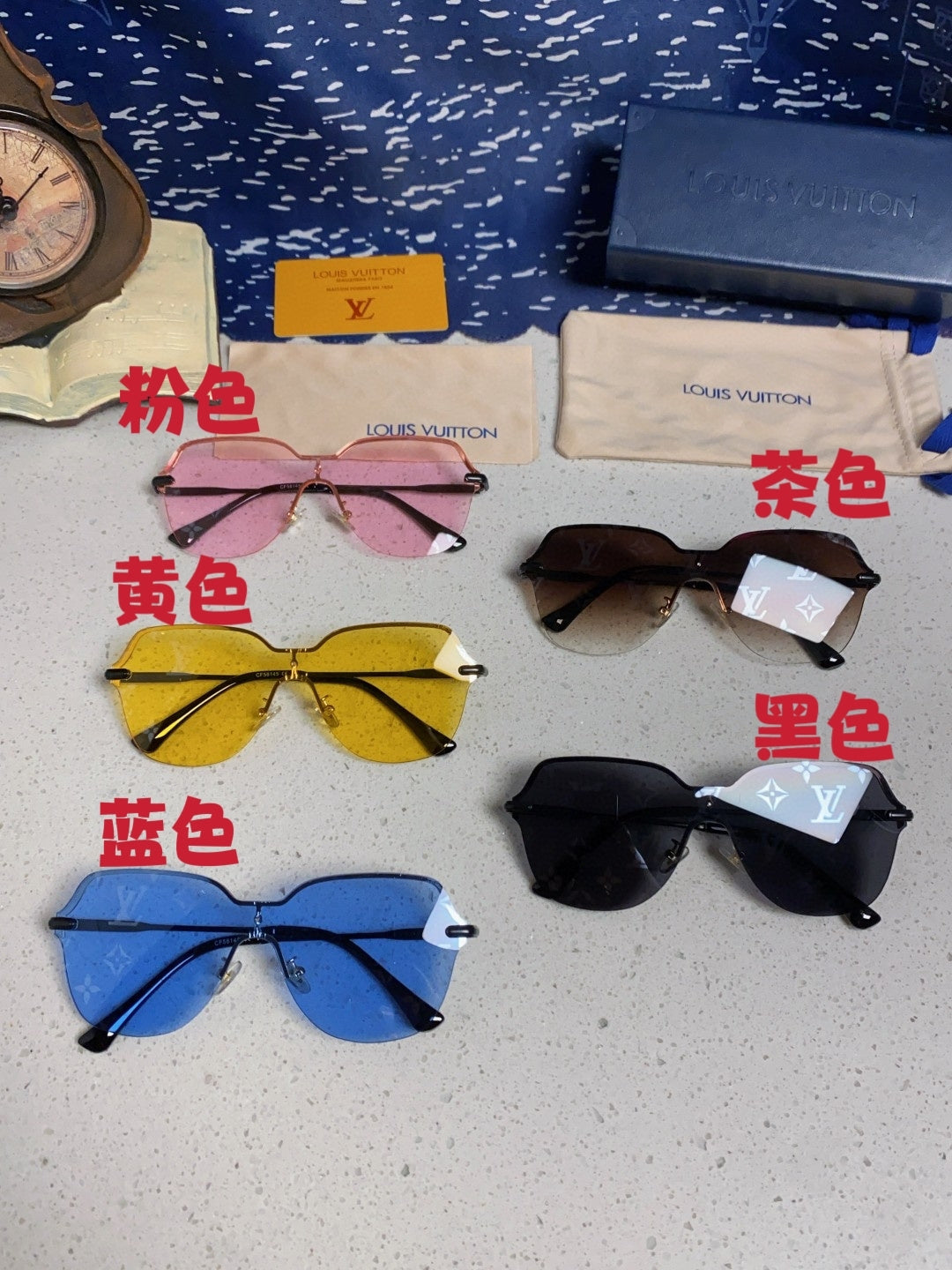 Louis Vuitton Lightweight Rimless Blue Lens Sunglasses for Women - detail image 10