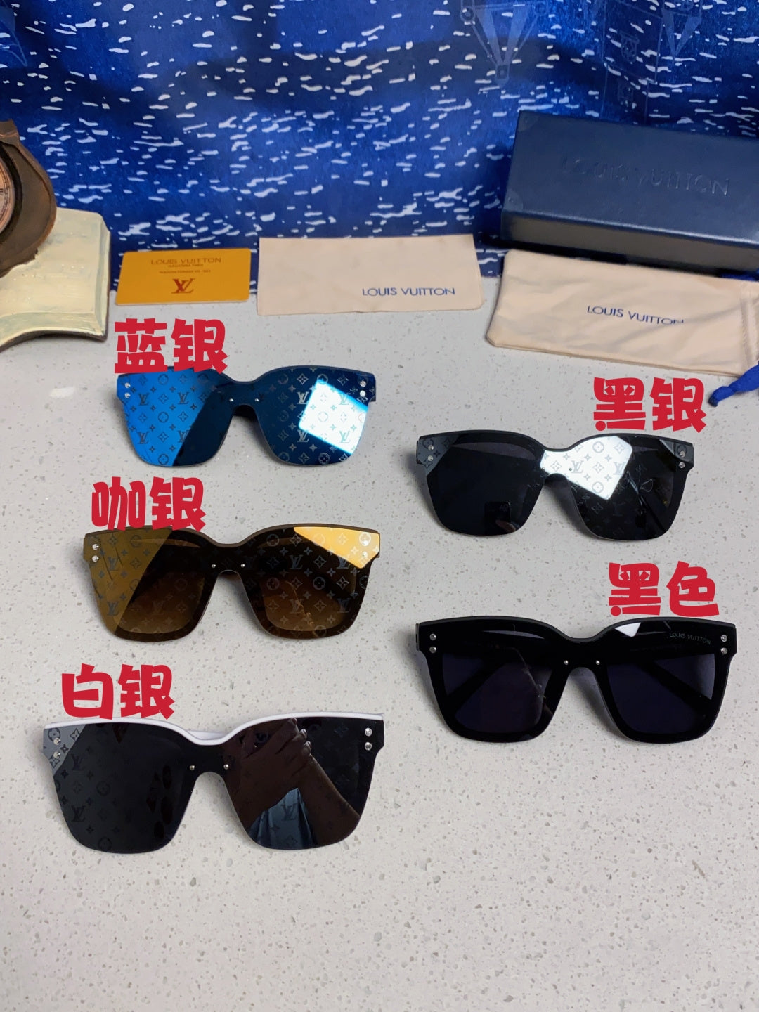 Louis Vuitton Square Gray Lens Sunglasses for Men & Women - 493058 - detail image 12