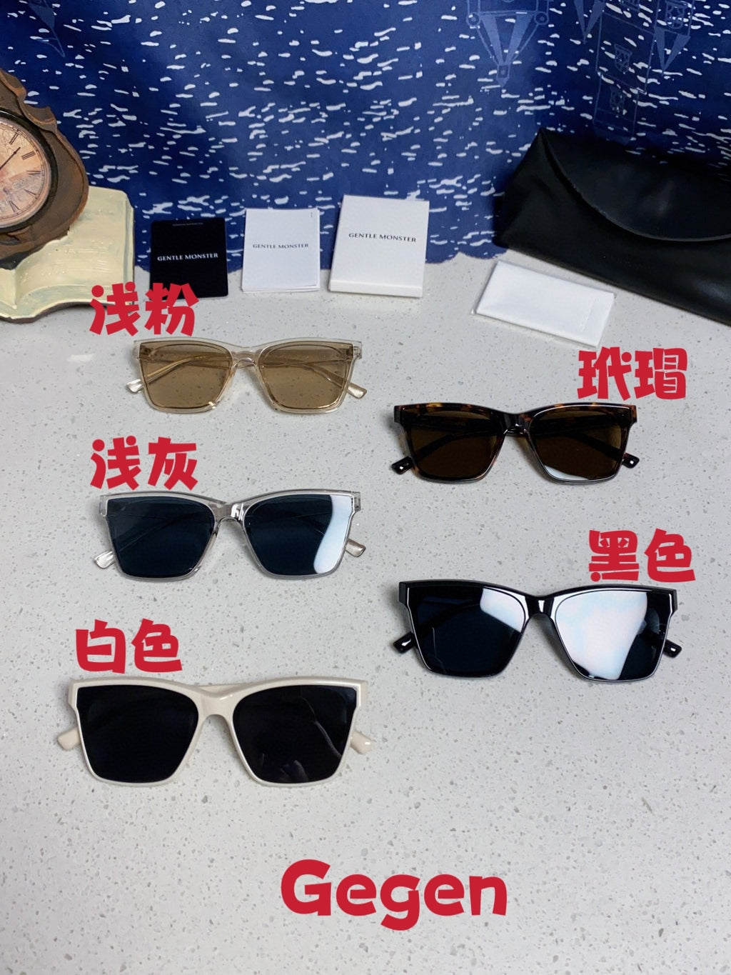 Gentle Monster GEGEN Square Blue Lens Sunglasses for Men & Women - detail image 12