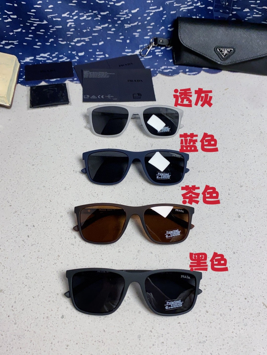 Prada Polarized Fashion Blue Lens Sunglasses for Men & Women - 415678 - detail image 12