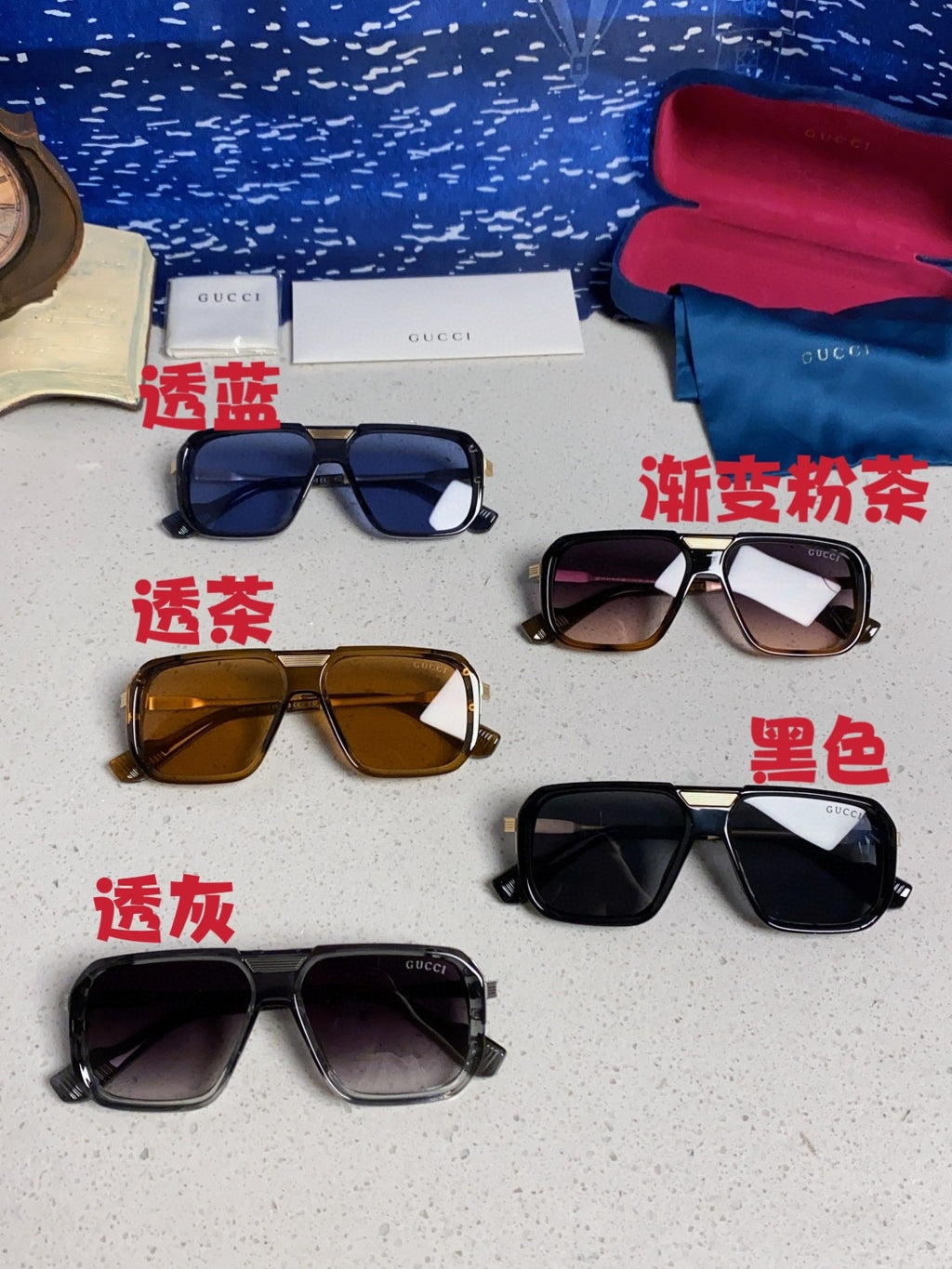 Gucci Metal Aviator Brown Lens Sunglasses for Men & Women - detail image 12