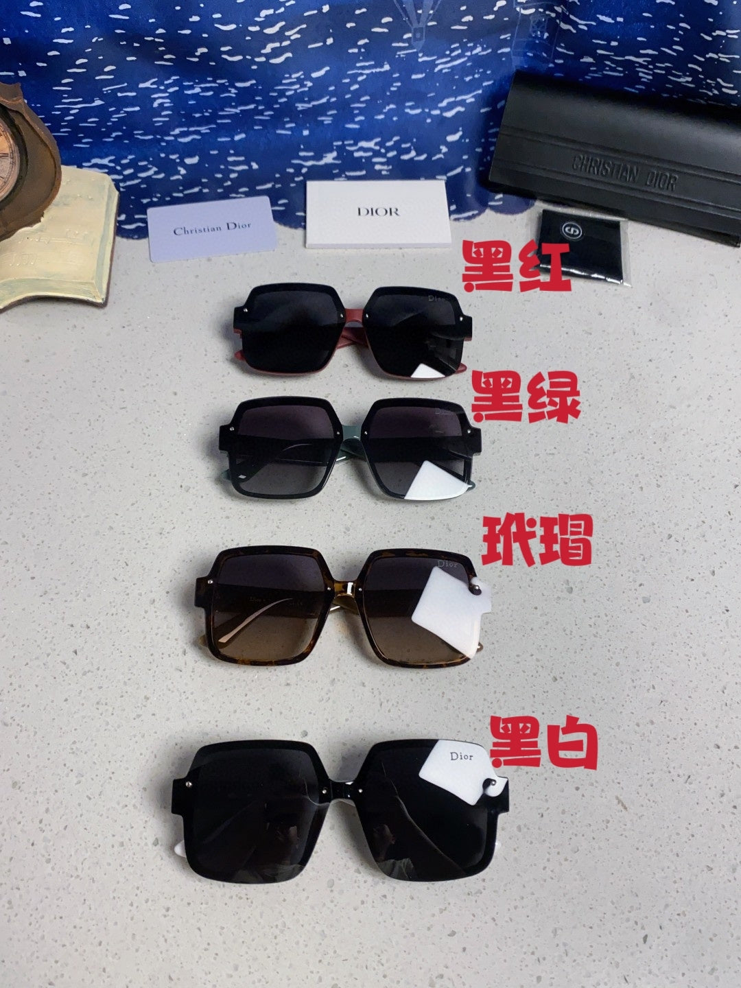 Dior Square Black Lens Sunglasses for Men & Women - 398773 - detail image 12