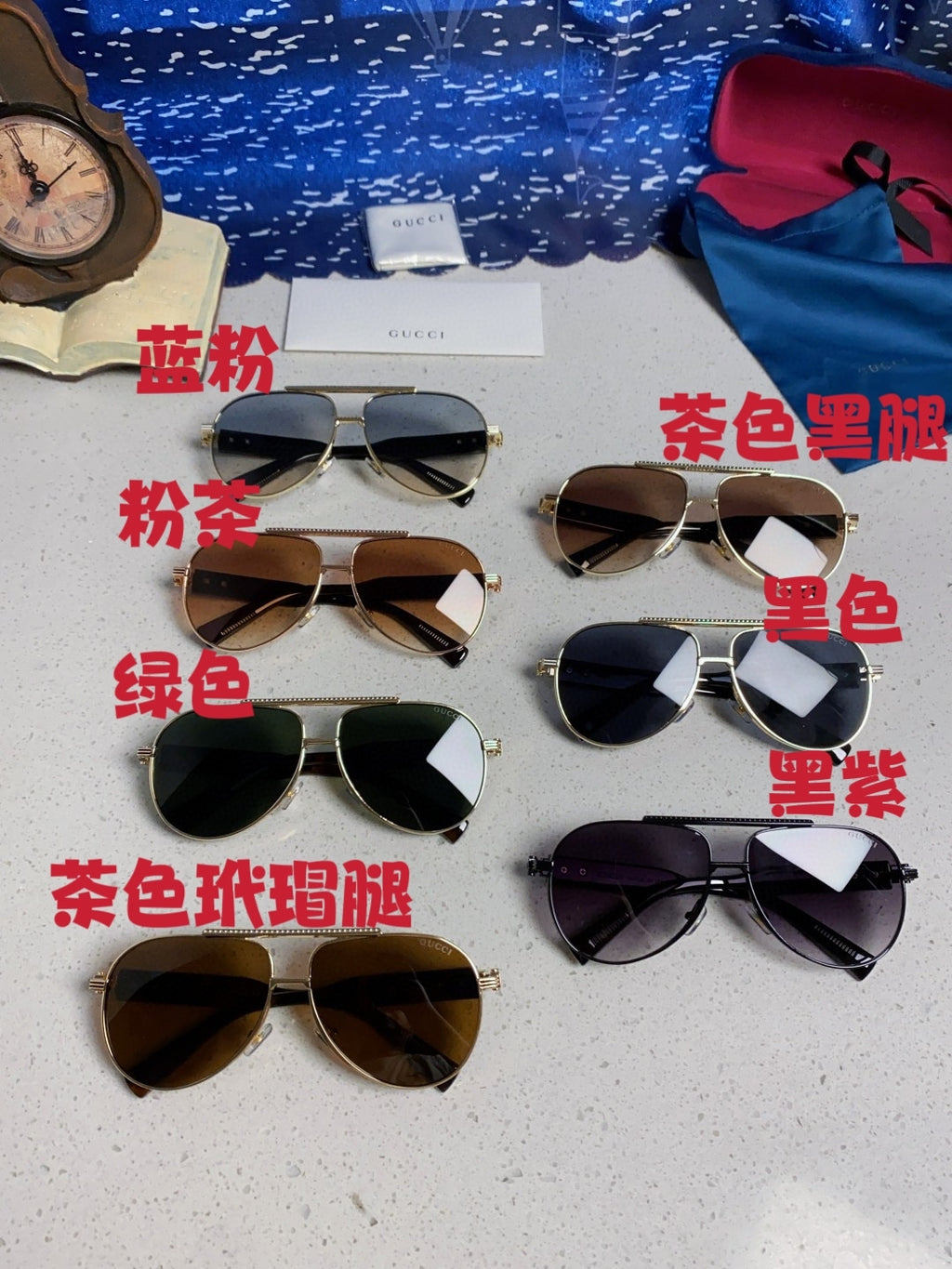 Gucci Aviator Silver Lens Sunglasses for Men & Women - 493337 - detail image 12