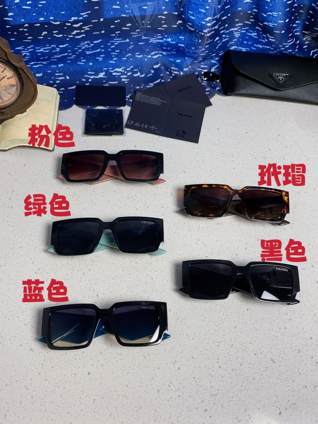Prada Fashion Black Lens Sunglasses for Men & Women - 382722 - detail image 12
