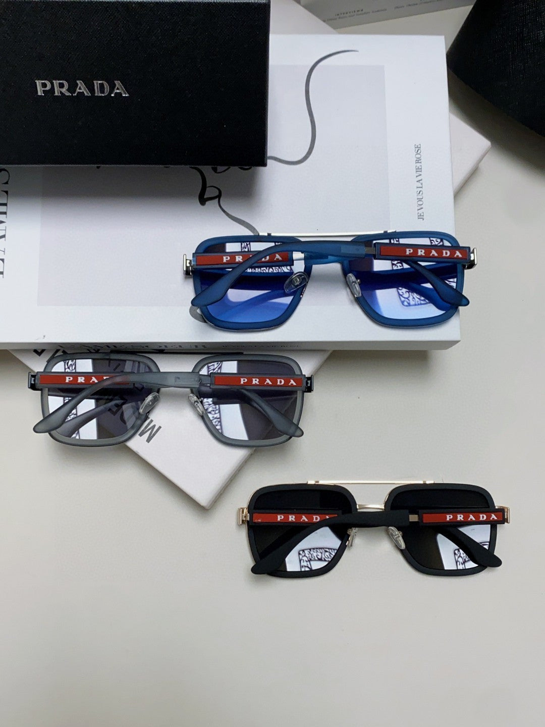 Prada Aviator Blue Lens Sunglasses for Men & Women - detail image 8