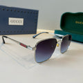 Gucci Metal Aviator Silver Lens Sunglasses for Men & Women - 448853