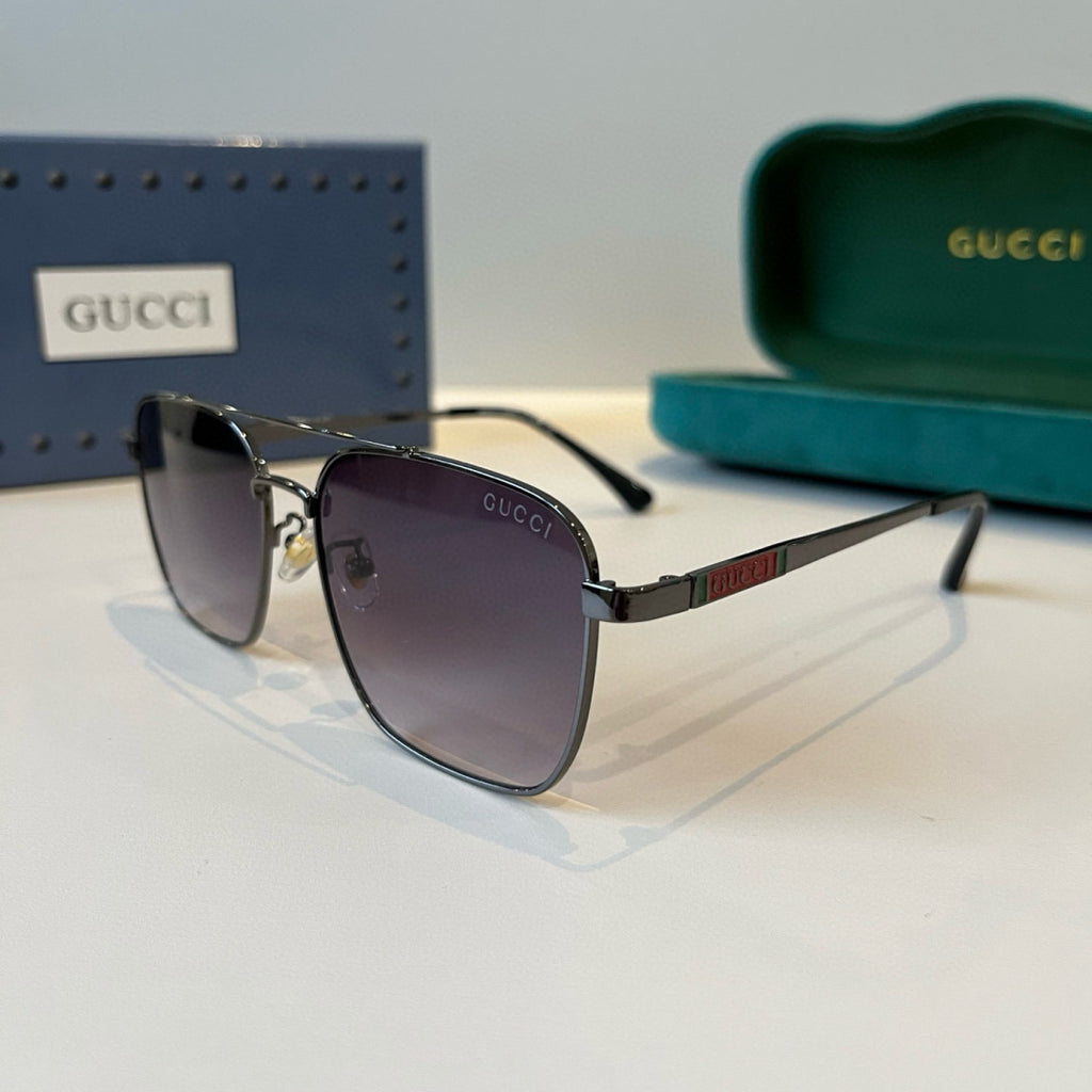 Gucci Metal Aviator Black Lens Sunglasses for Men & Women - 448854 - detail image 3