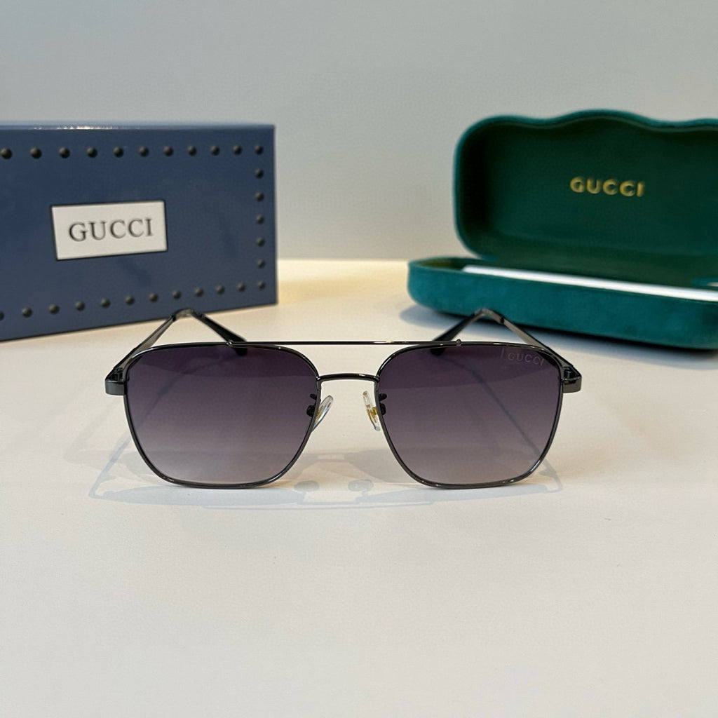 Gucci Metal Aviator Black Lens Sunglasses for Men & Women - 448854 - detail image 2
