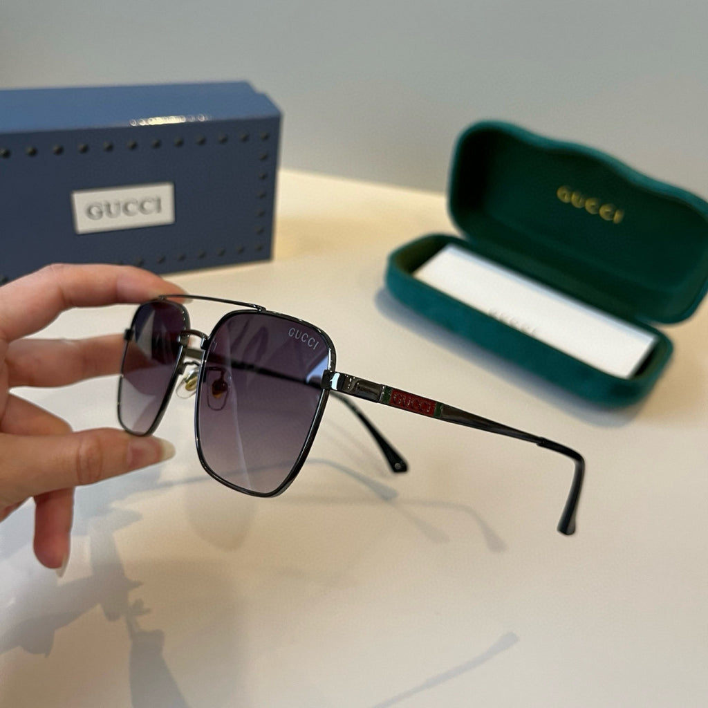 Gucci Metal Aviator Black Lens Sunglasses for Men & Women - 448854 - detail image 4