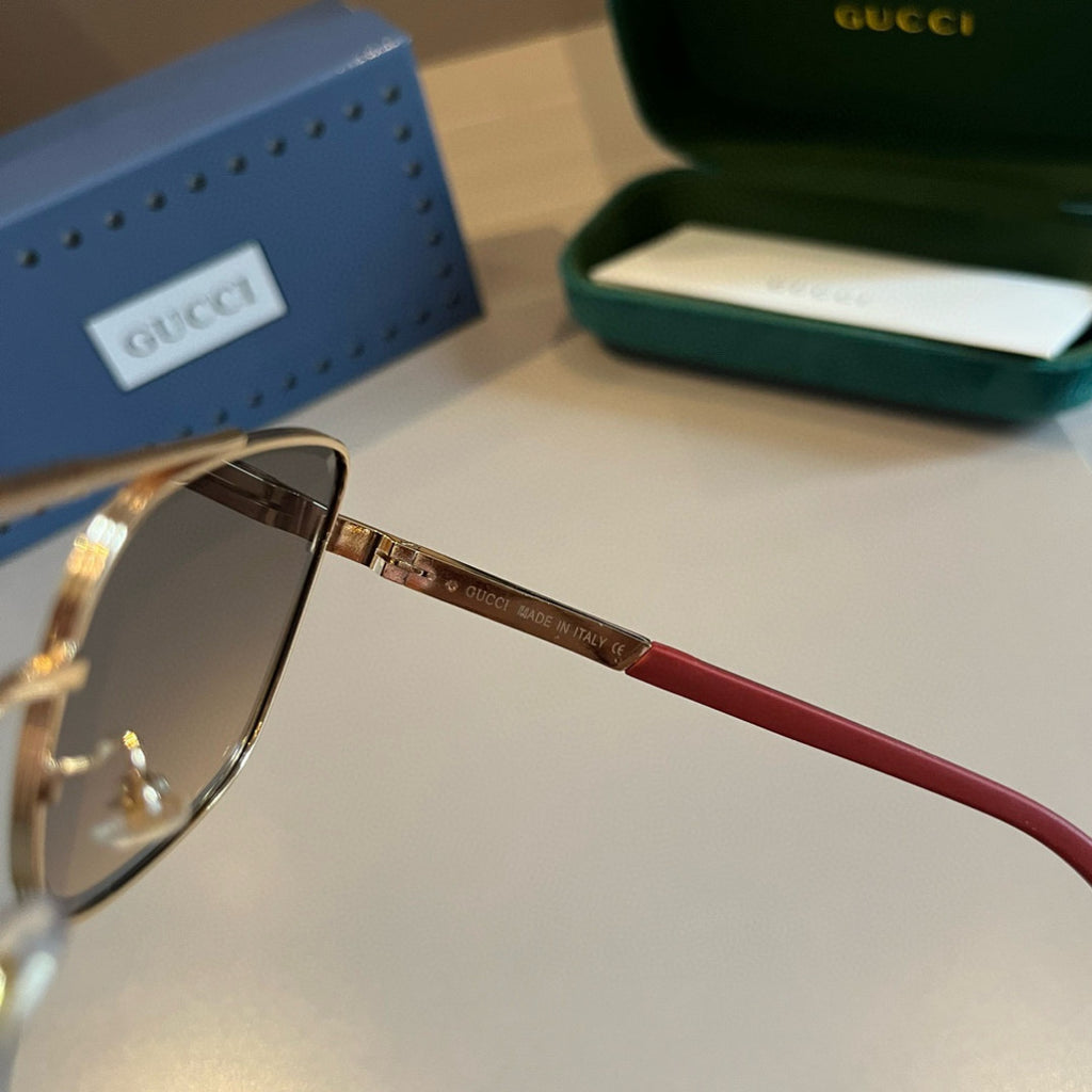 Gucci Metal Aviator Gold Lens Sunglasses for Men & Women - 464871 - detail image 8